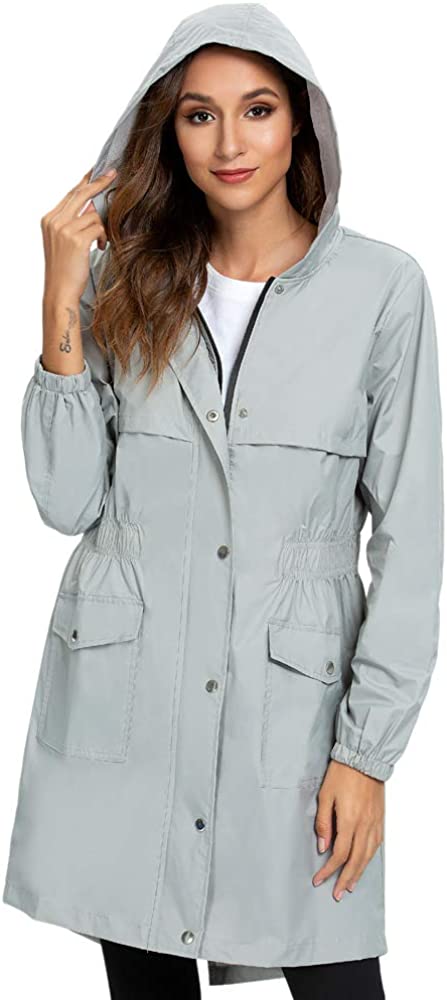 Arthas Women Rain Jacket with Hood Lightweight Waterproof Rain Coats ...