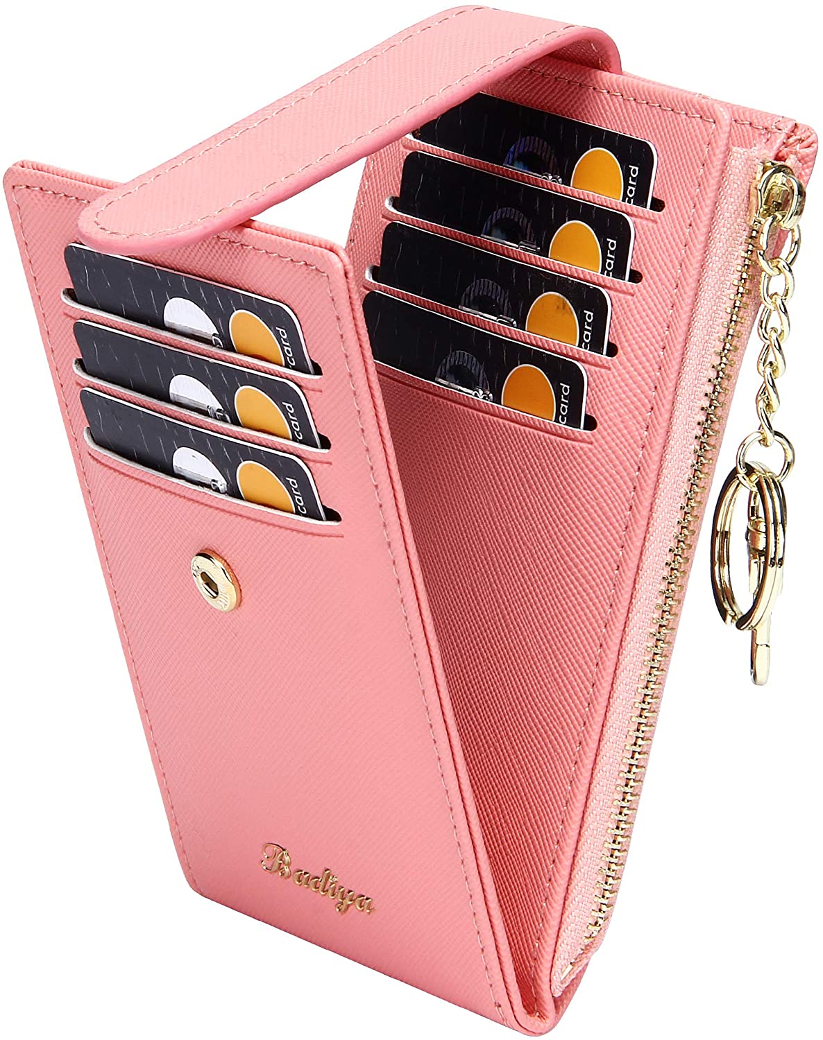  Badiya Small Wallets for Women Bifold Multi Card Case Wallet  Slim Credit Card Holder with Zipper Coin Purse : Clothing, Shoes & Jewelry