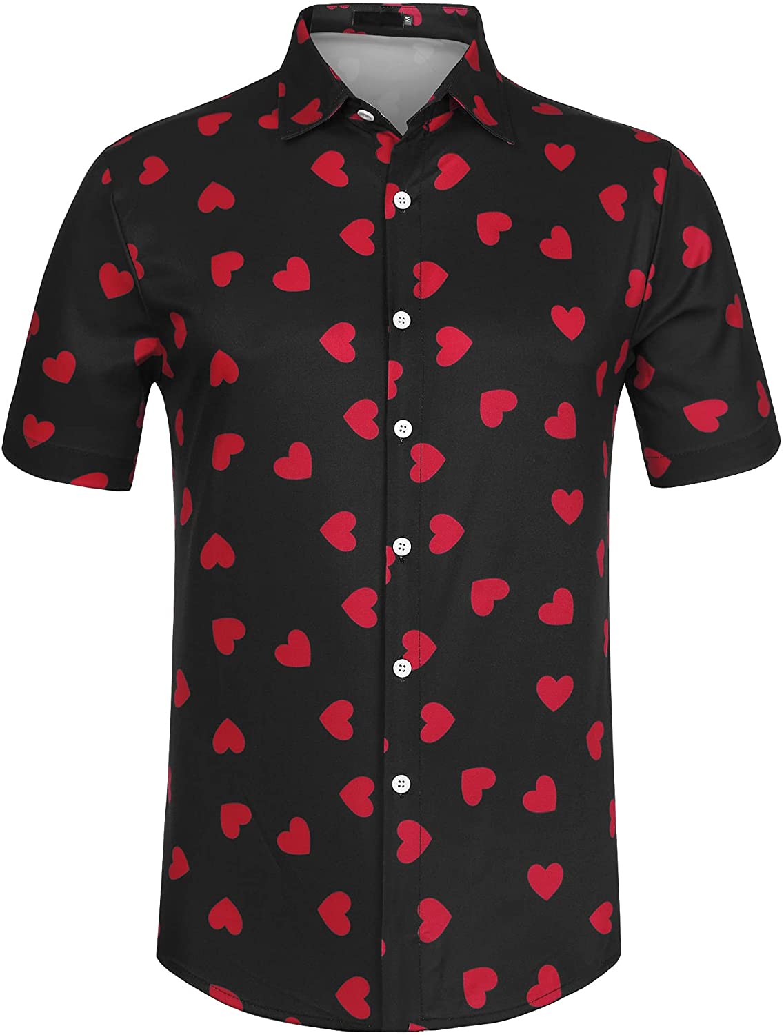 Lars Amadeus Men's Summer Floral Printed Short Sleeves Button Down