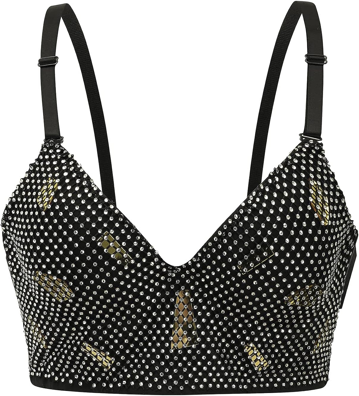  bslingerie® Madonna Style Metallic Studs Bustier Bra Corset Top  (S, Black Floral): Clothing, Shoes & Jewelry