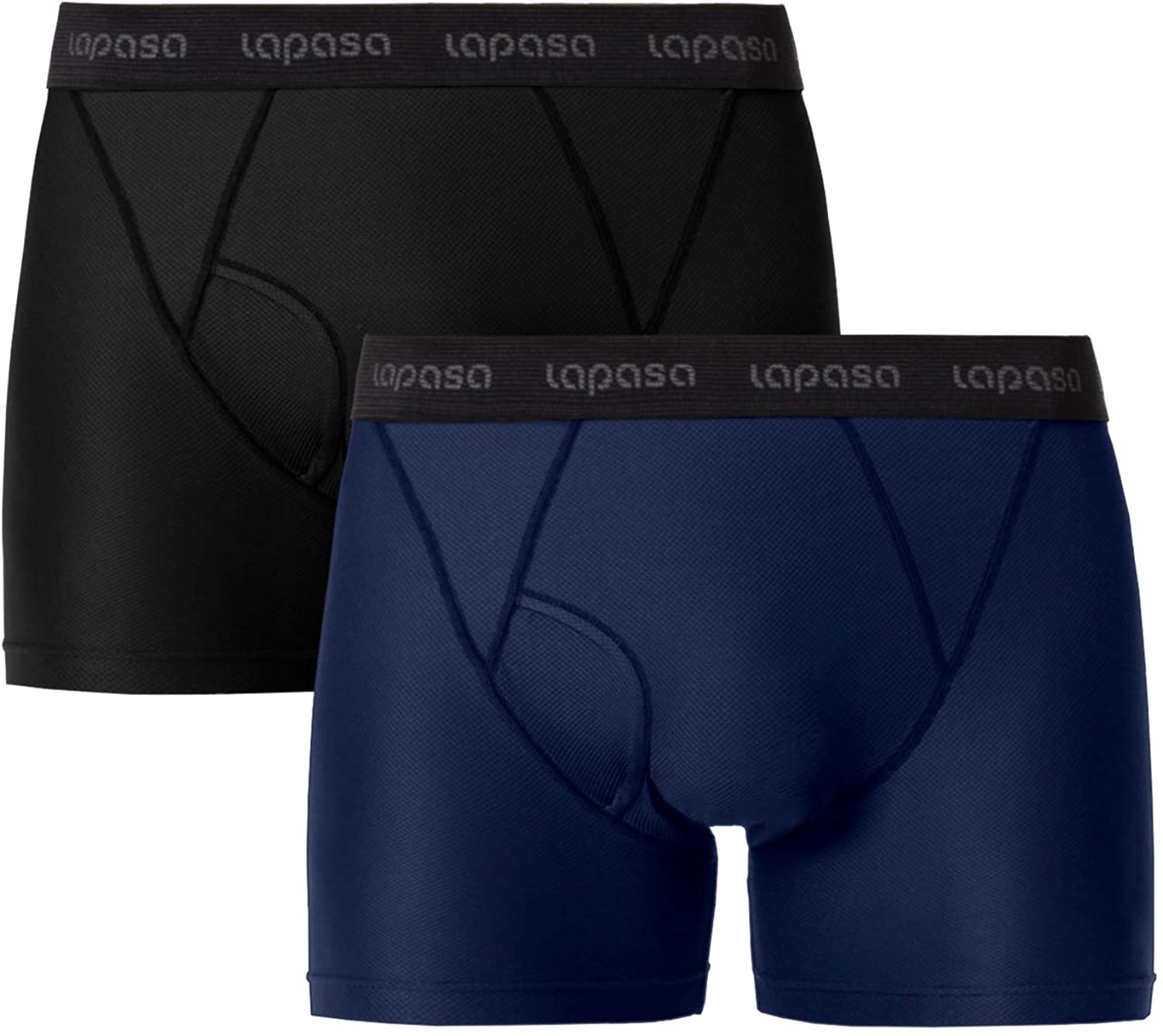 LAPASA Men's 2 Pack Quick Dry Travel Underwear Breathable Mesh Boxer Briefs  for