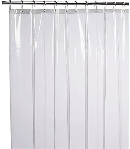 72x72 White Fabric Shower Curtain liner Mildew Resistant and Antimicrobial 