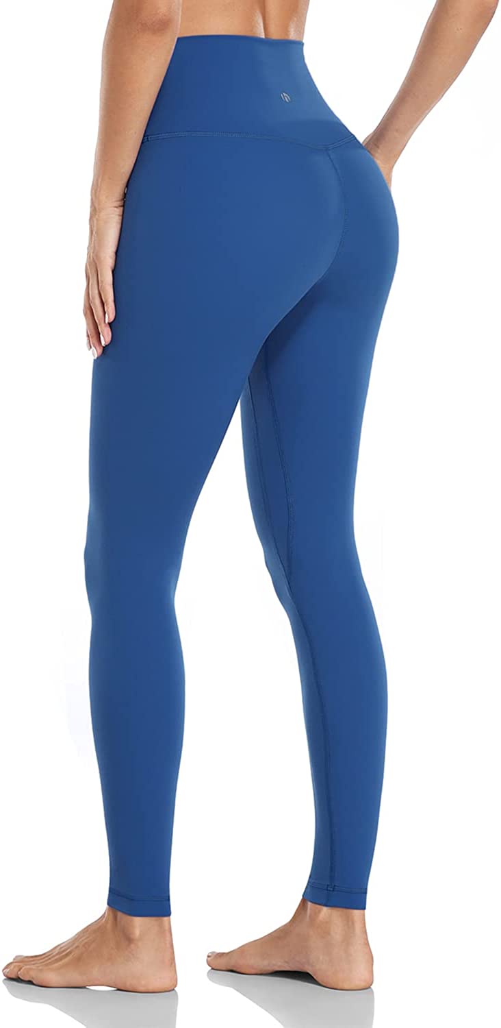HeyNuts Leggings for Women with Drawstring, Tummy Control Workout Seamless  Yoga Pants 25'' Sapphire Blue S(4/6)