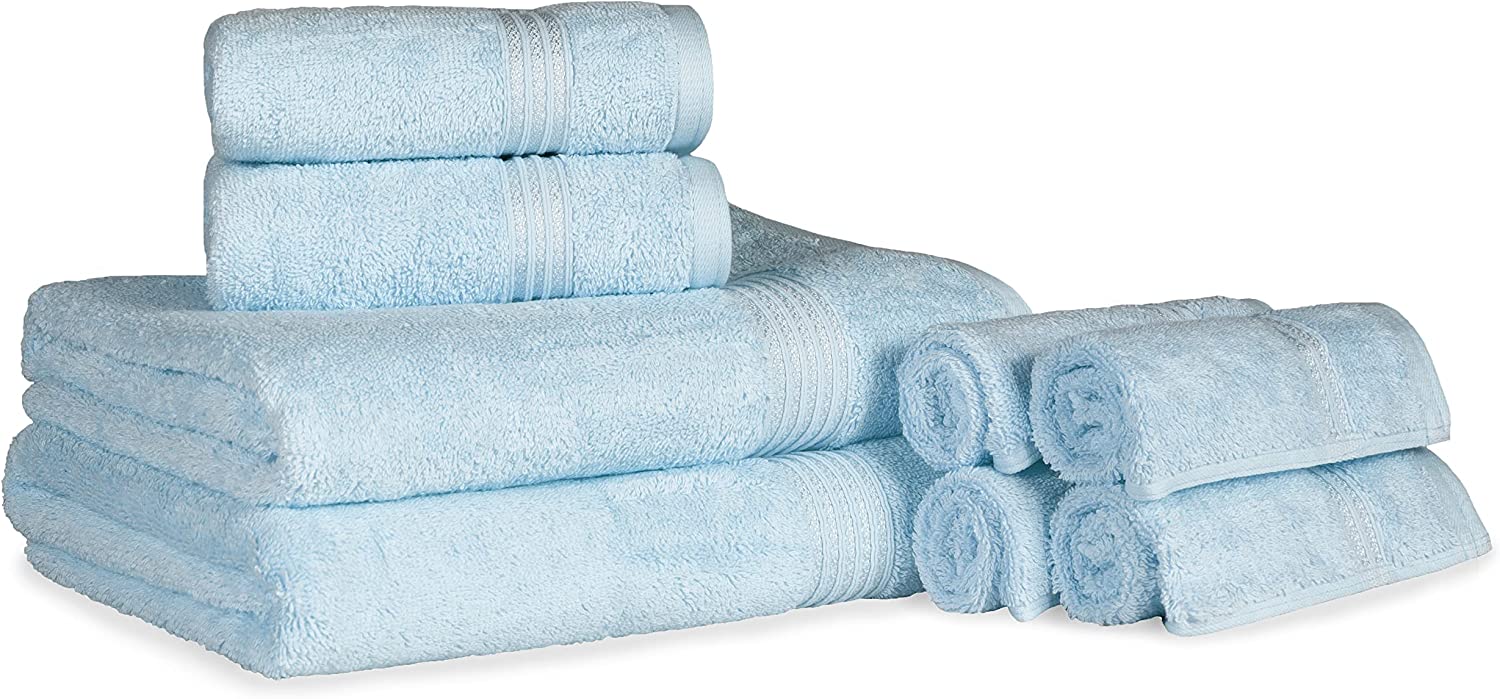  HOMECITY 8-Piece Luxurious Egyptian Cotton Towels Set