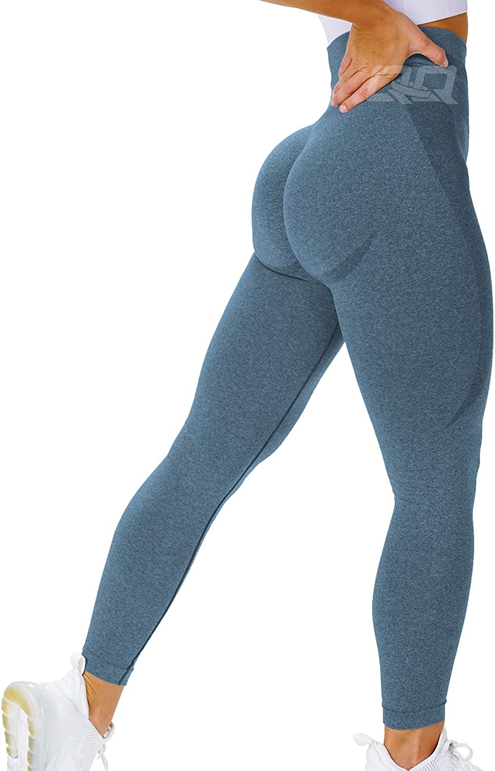 QOQ Women's Seamless Leggings High Waist Gym Running Vital Yoga Pants Butt  Lift Workout Tights Tummy Control