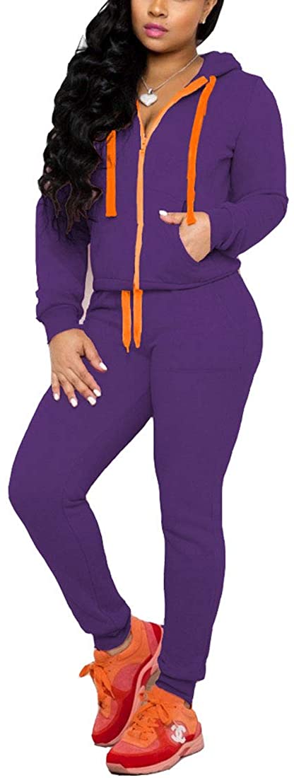 Nimsruc Womens 2 Piece Tracksuit Casual Outfits Pants Set 