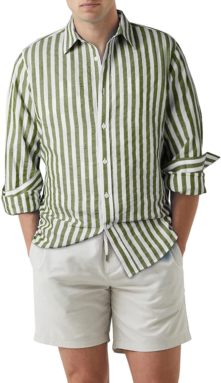 JMIERR Men#039;s Cotton Linen Casual Stylish Button Down Shirt Long Sleeve  Dress Shi eBay