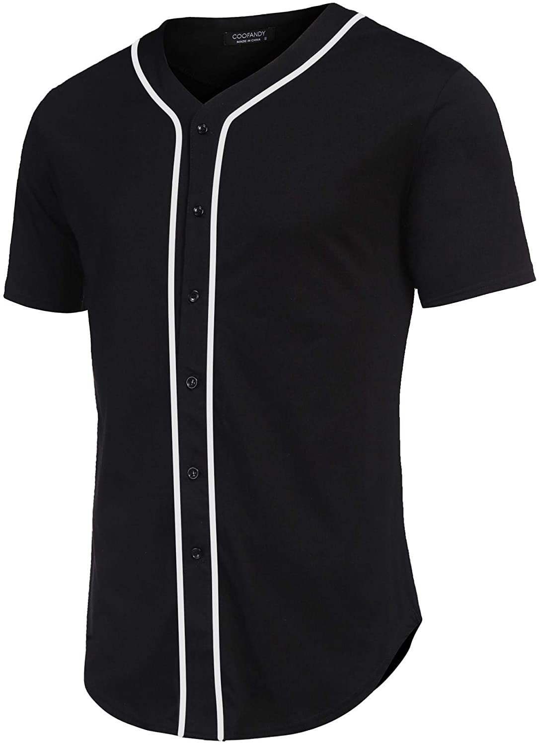 COOFANDY Men's Baseball Button Down Jersey Short Sleeve Hipster Hip Hop T Shirts 