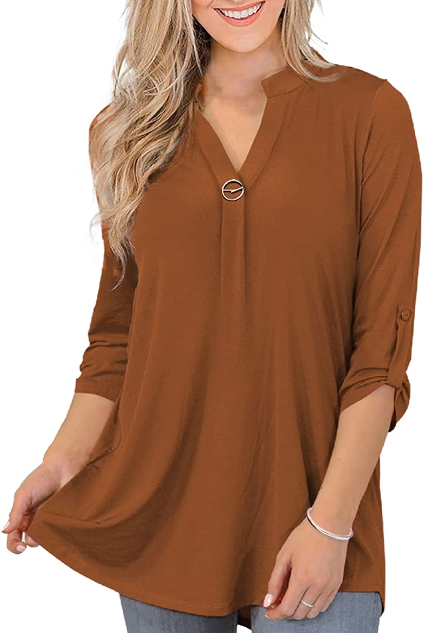  Tunic Tops With 3/4 Sleeves