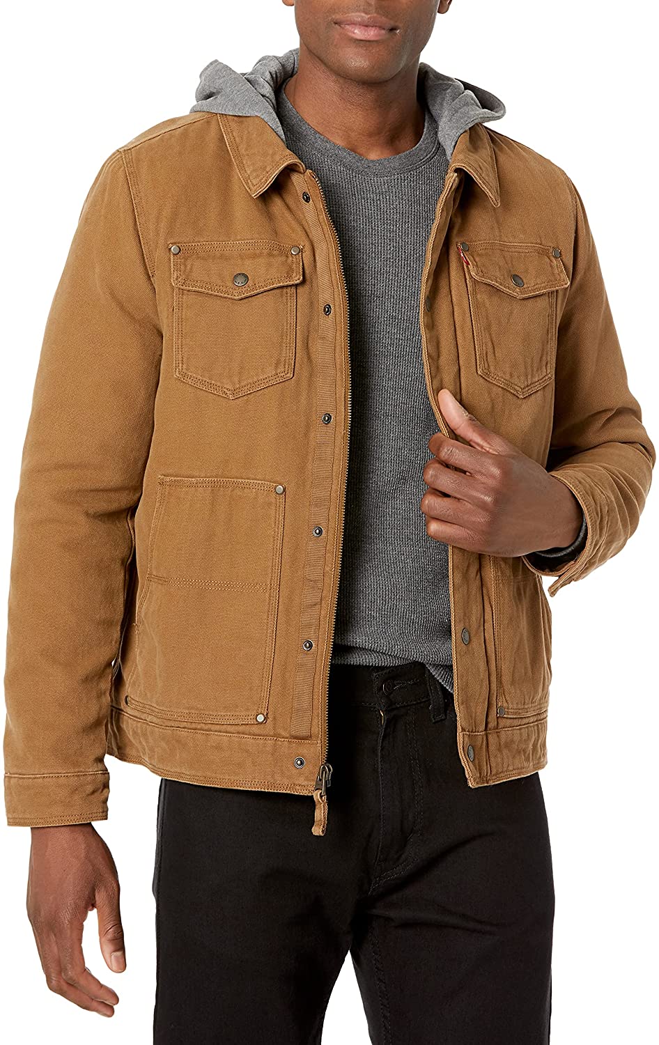 Levi's Men's Cotton Canvas Trucker Jacket with Removable Hood | eBay