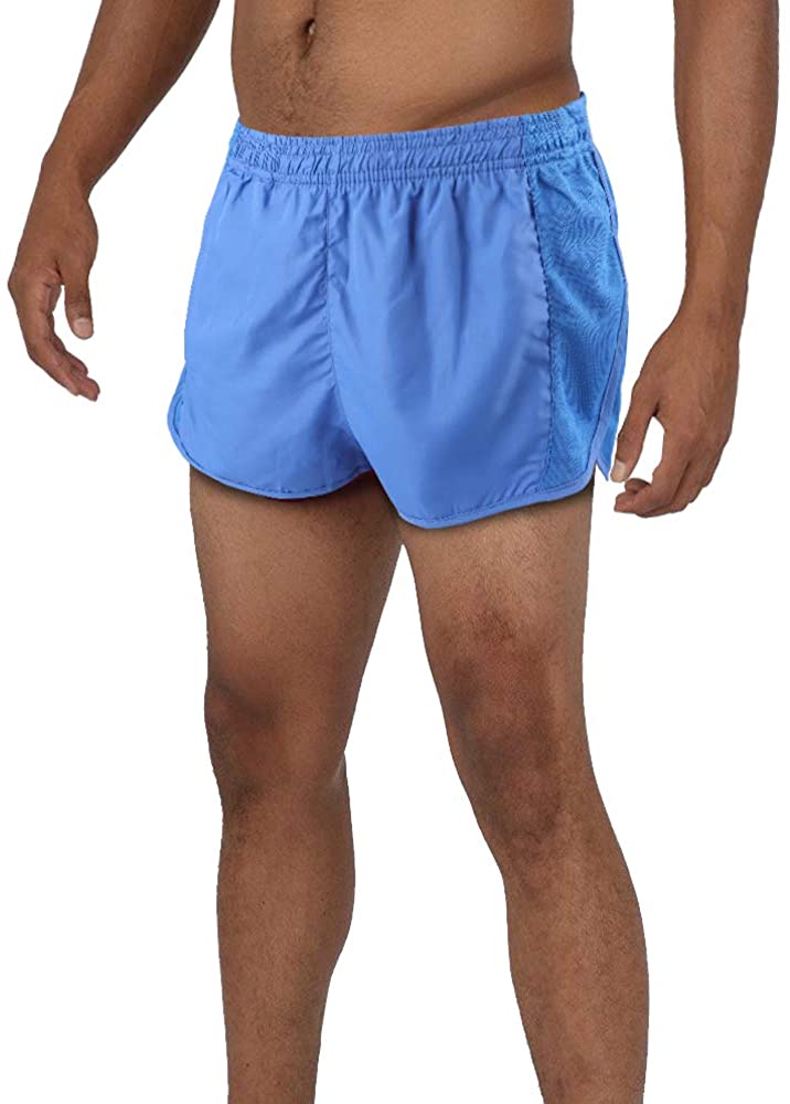 Mens Quick-Dry Running Shorts Lightweight 1 Inch with Extreme Split 