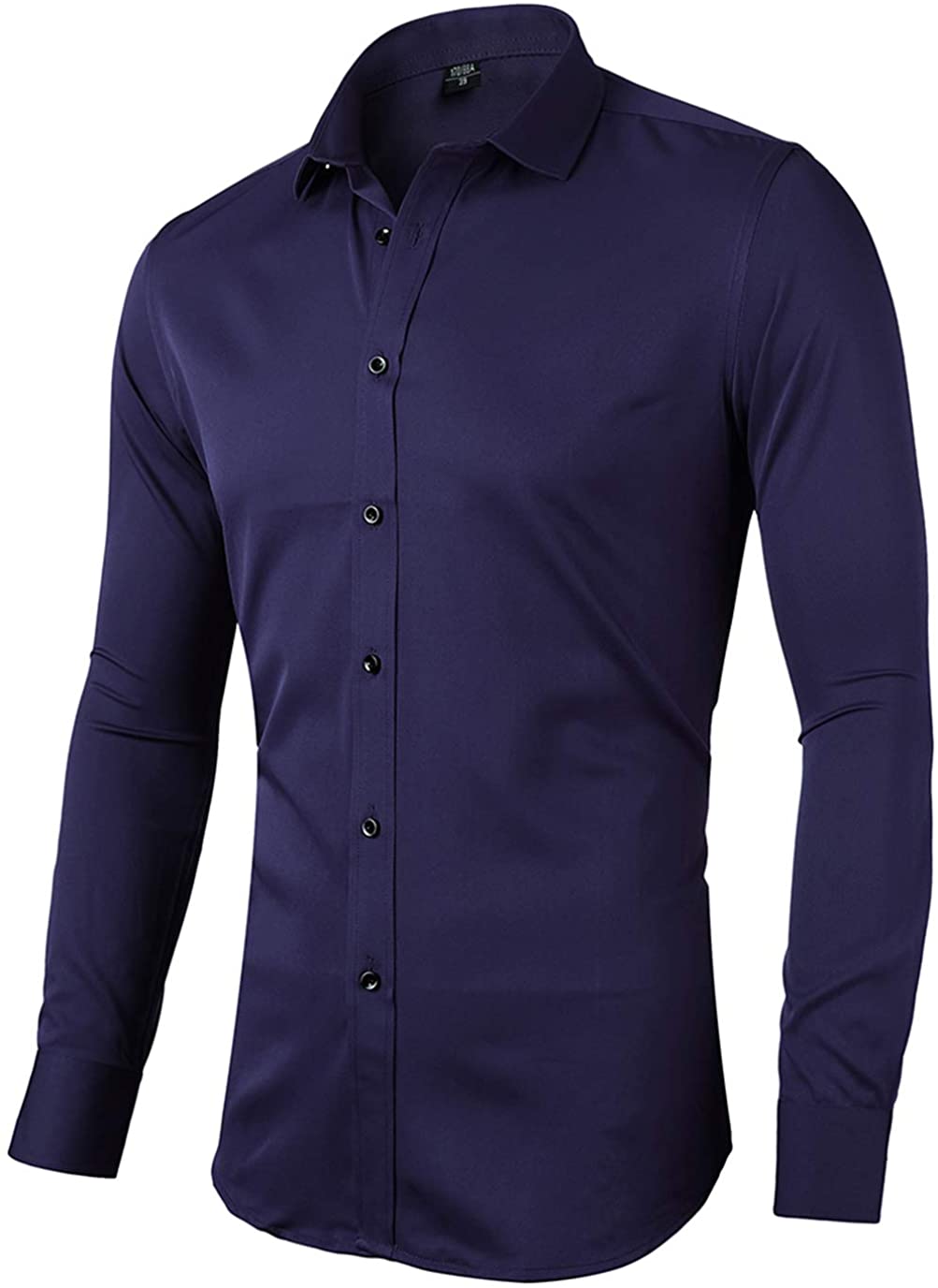 Slim Fit Bamboo Casual Button Down Shirts for Men INFLATION Mens Short Sleeve Dress Shirts 