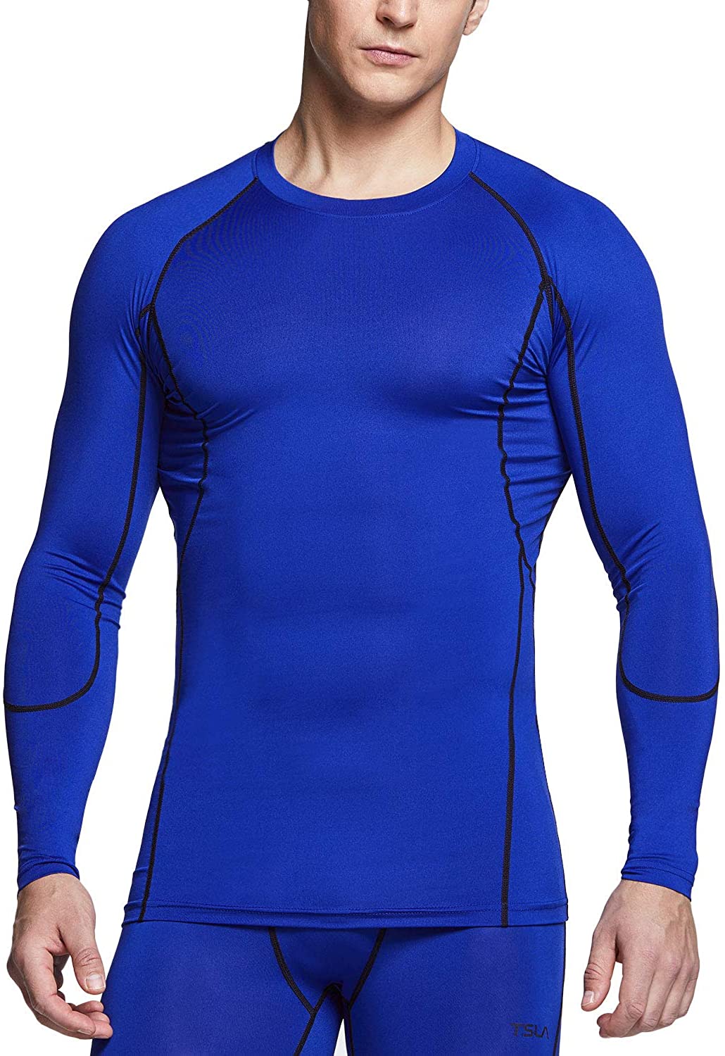 Active Sports Base Layer T-Shirt TSLA Mens Cool Dry Fit Long Sleeve Compression Shirts Athletic Workout Shirt 
