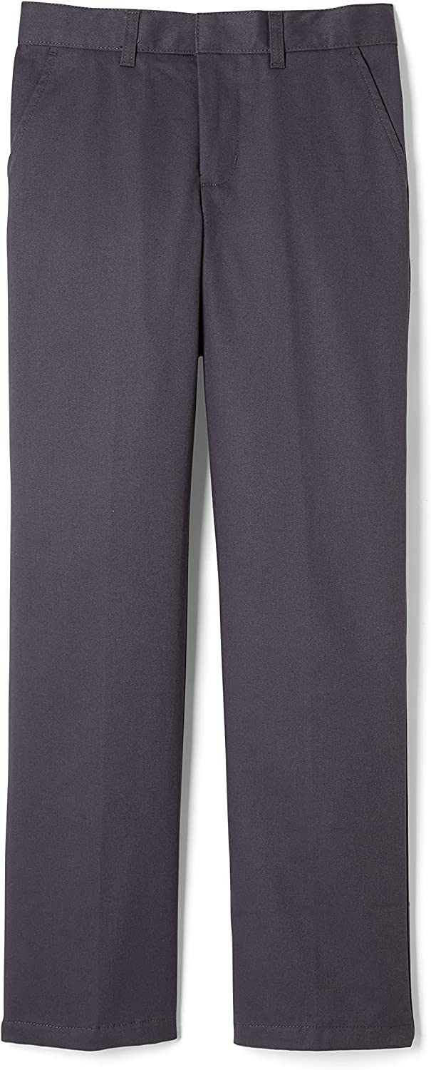 12 Husky French Toast Boys' Adjustable Waist Relaxed Fit Pleated Pant Heather Gray 