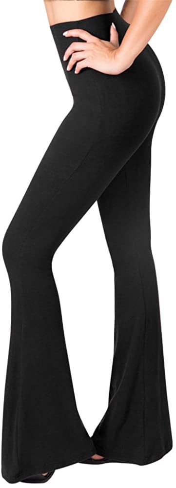 SATINA Palazzo Pants for Women - Buttery Soft High Waisted Flare Pants -  Leggings Available in 16 Colors, 06 Herbage White, S price in UAE,   UAE