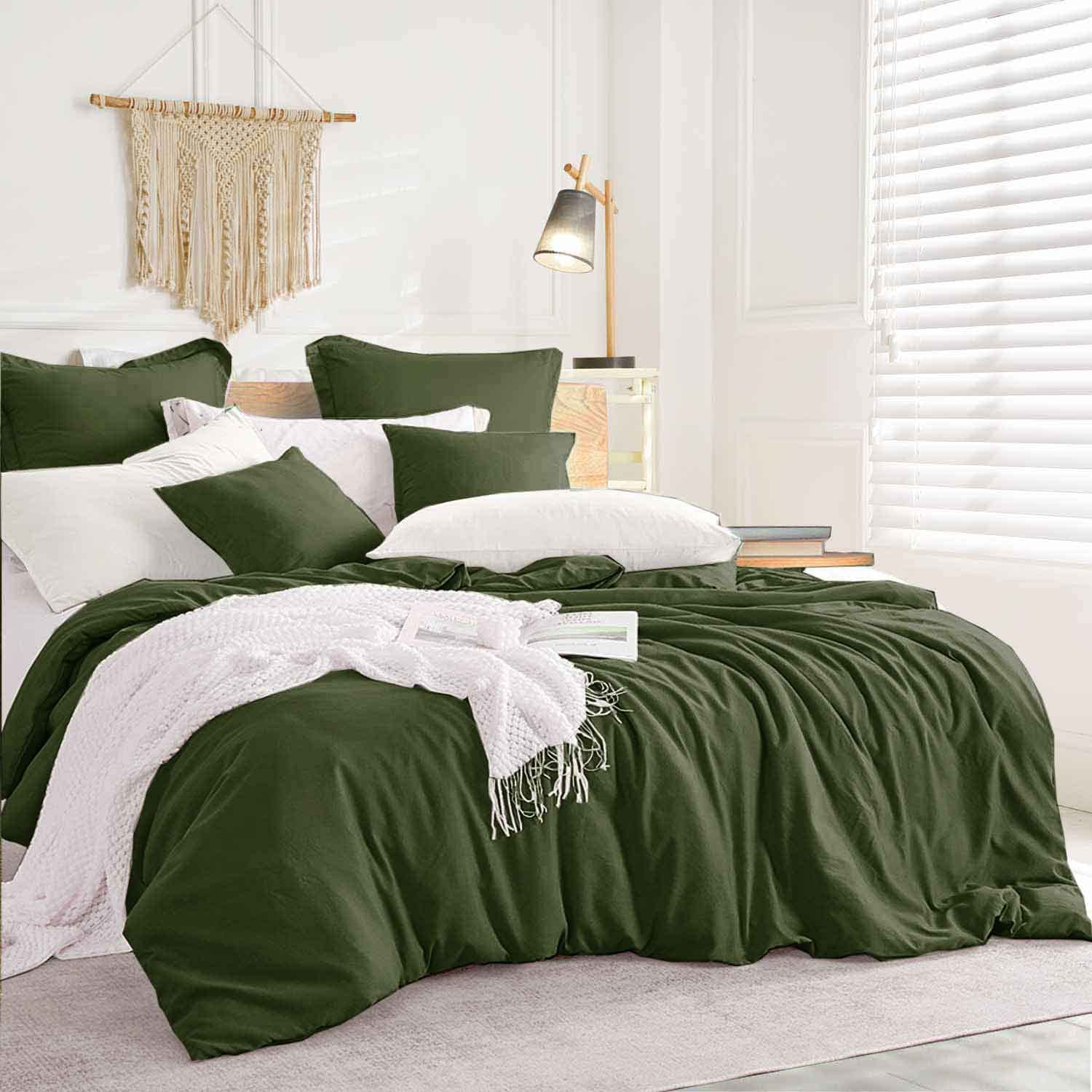  ETDIFFE Sage Green Full Comforter Set, 3 Piece