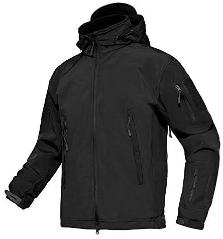 TACVASEN Men's Tactical Jackets Water Resistant Softshell Jacket Fleece Lined Hiking Training Coat