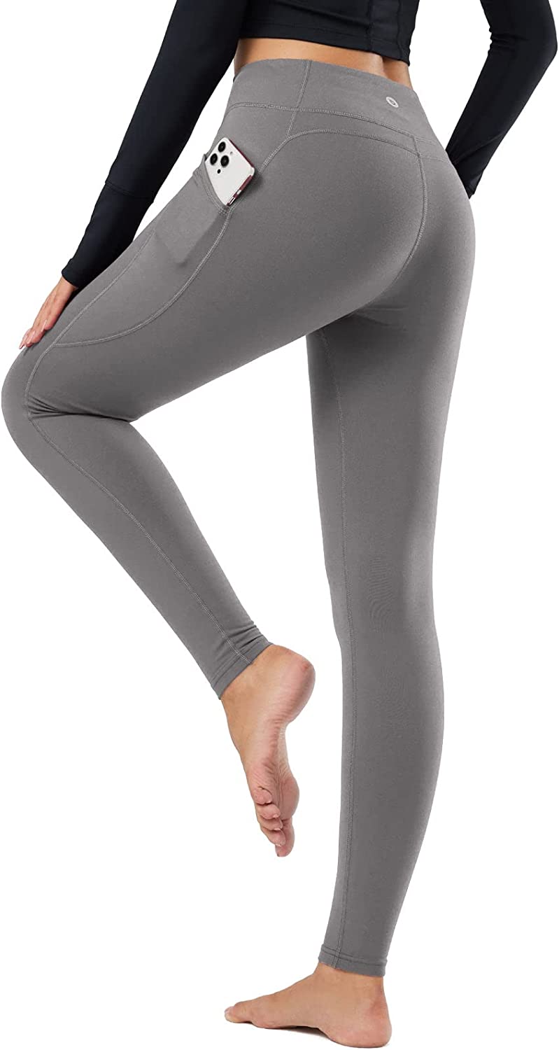 Women's Fleece Lined Winter Leggings High Waisted Thermal Warm Yoga Pants  with Pockets 