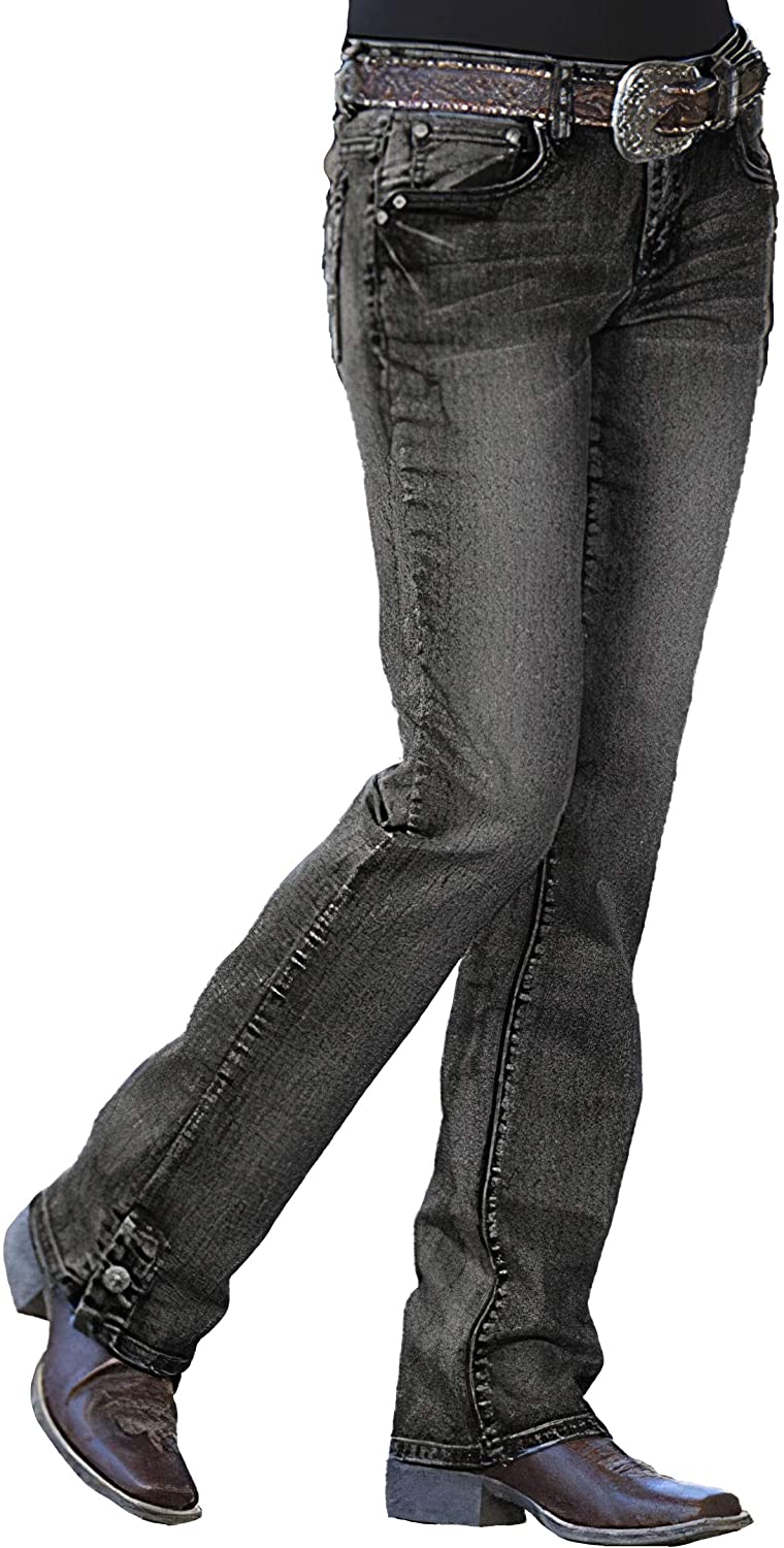 Kstare Womens Jeans Stretch Straight-Leg Boyfriend Denim Pants Elastic Waist Pencil Plus Size Bootcut Pants