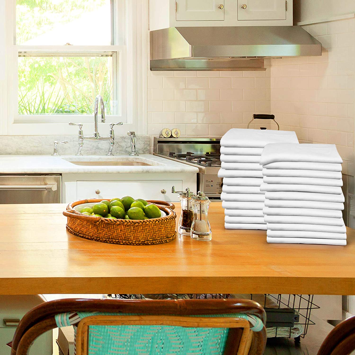 Urban Villa Kitchen Towels, Premium Quality,Solid Satin Weave 100% Cotton  Dish T