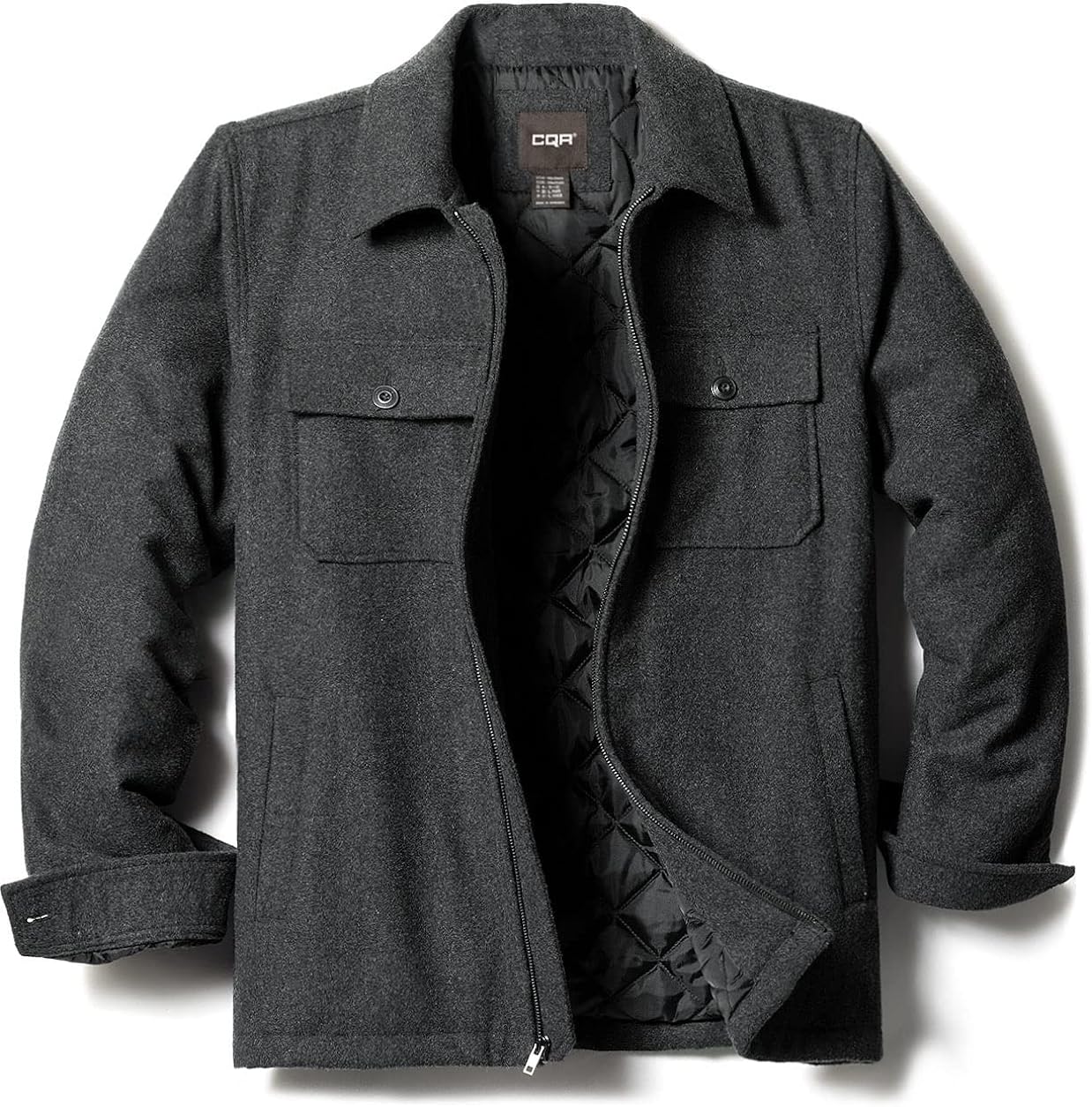 CQR Men's Plaid Flannel Shirt Jacket, Long Sleeve Soft Warm Wool/Sherpa  Lined Ja