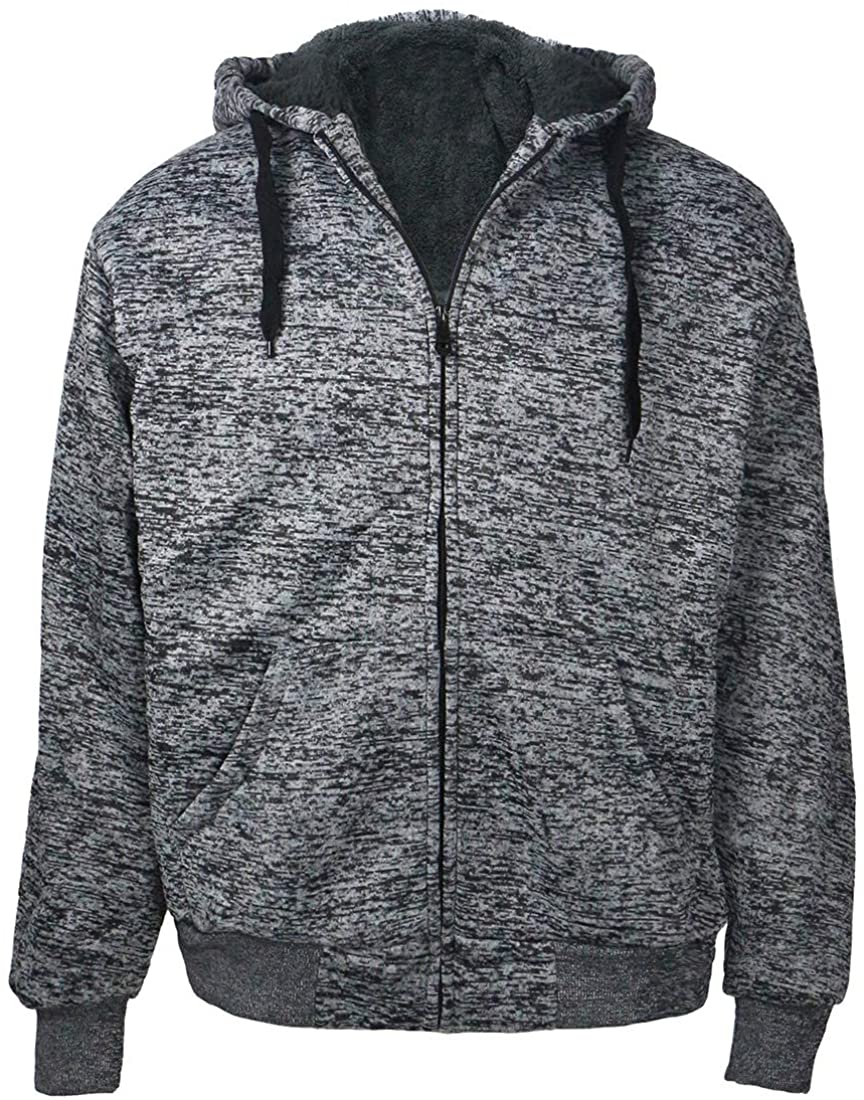 Gary Com Heavyweight Sherpa Fleece Hoodies for Men Full Zip Up ...