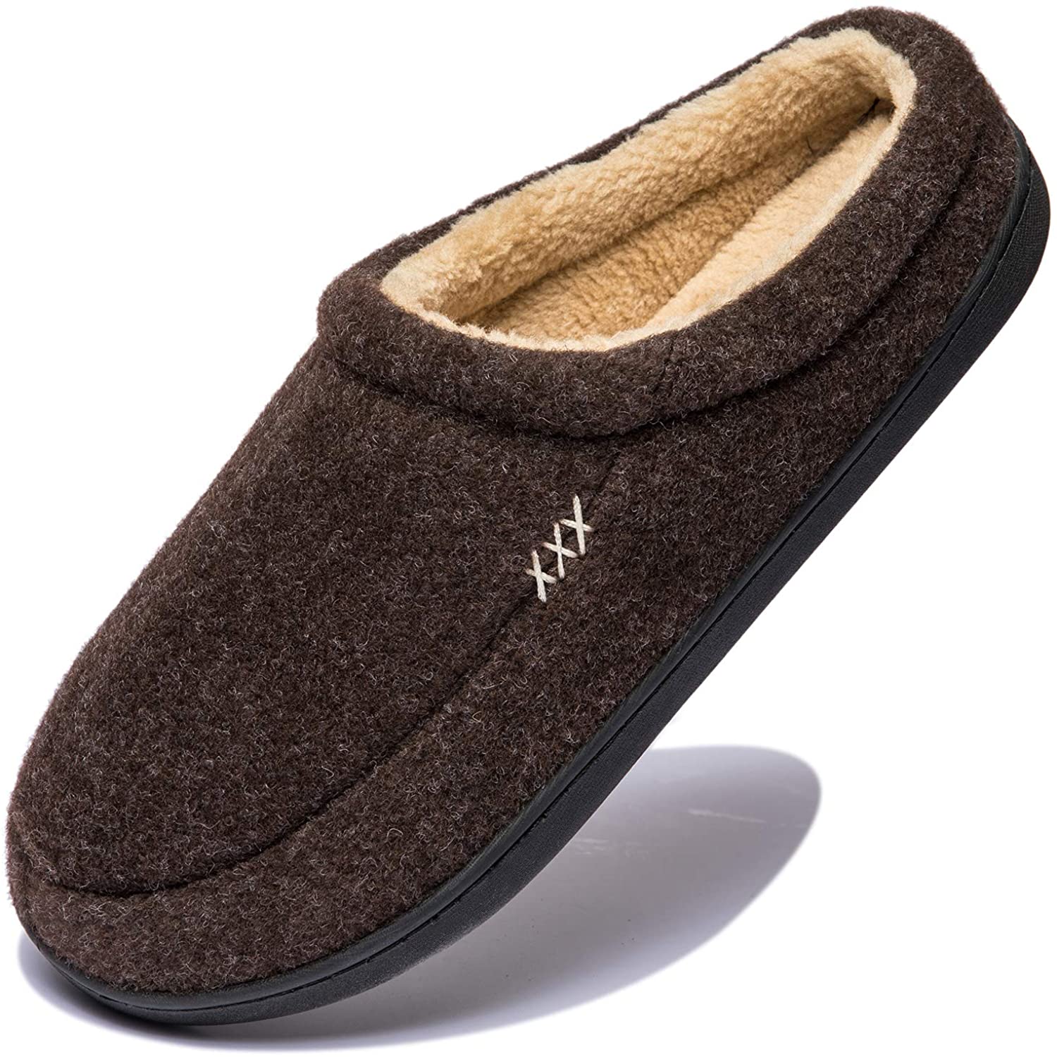 NewDenBer Men's Cozy Memory Foam Slippers Soft Slip on Indoor Outdoor Clog House Shoes 