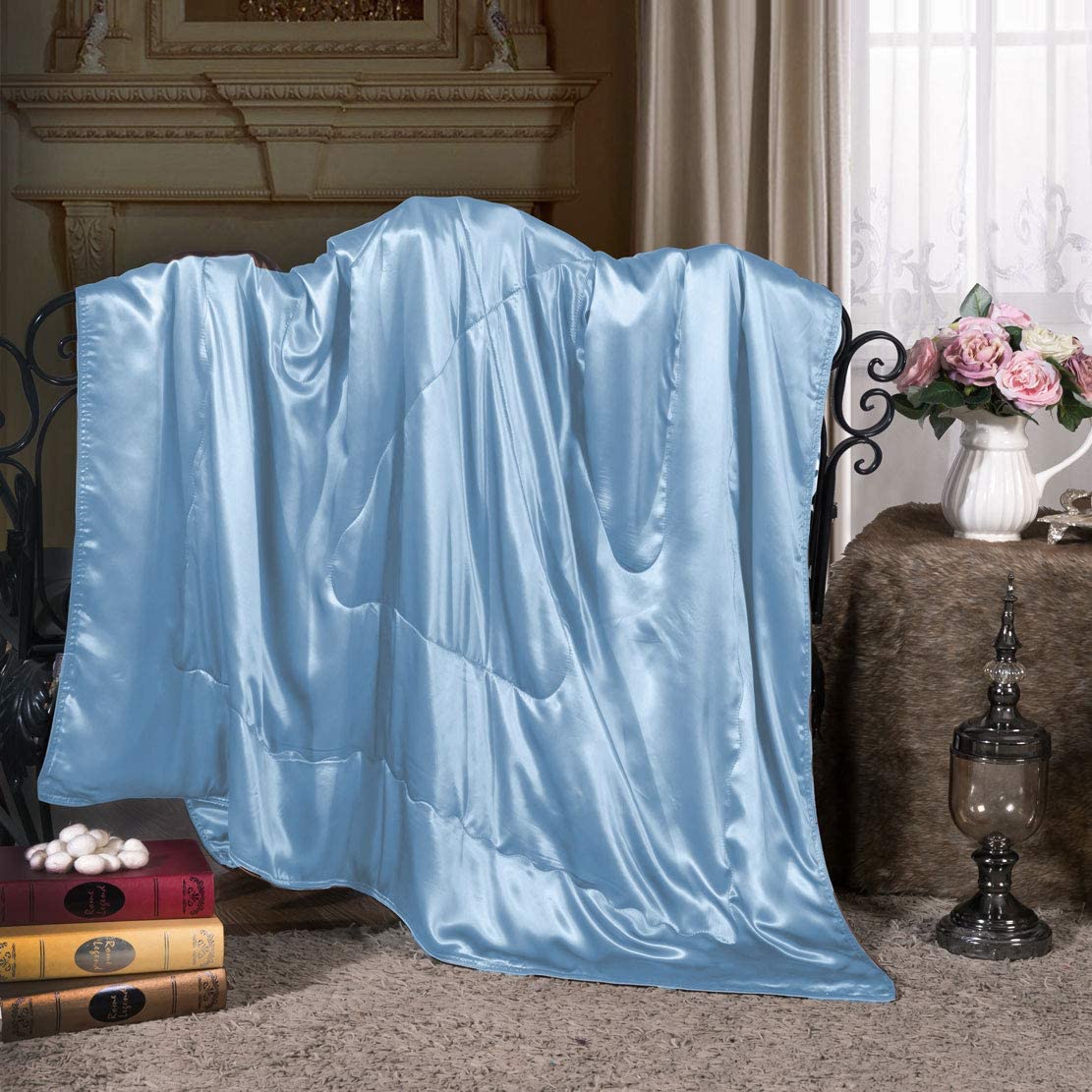 thumbnail 6 - Cozysilk Pure Silk Throw Blanket, 100% Mulberry Silk Inside and Outside, Pure Si