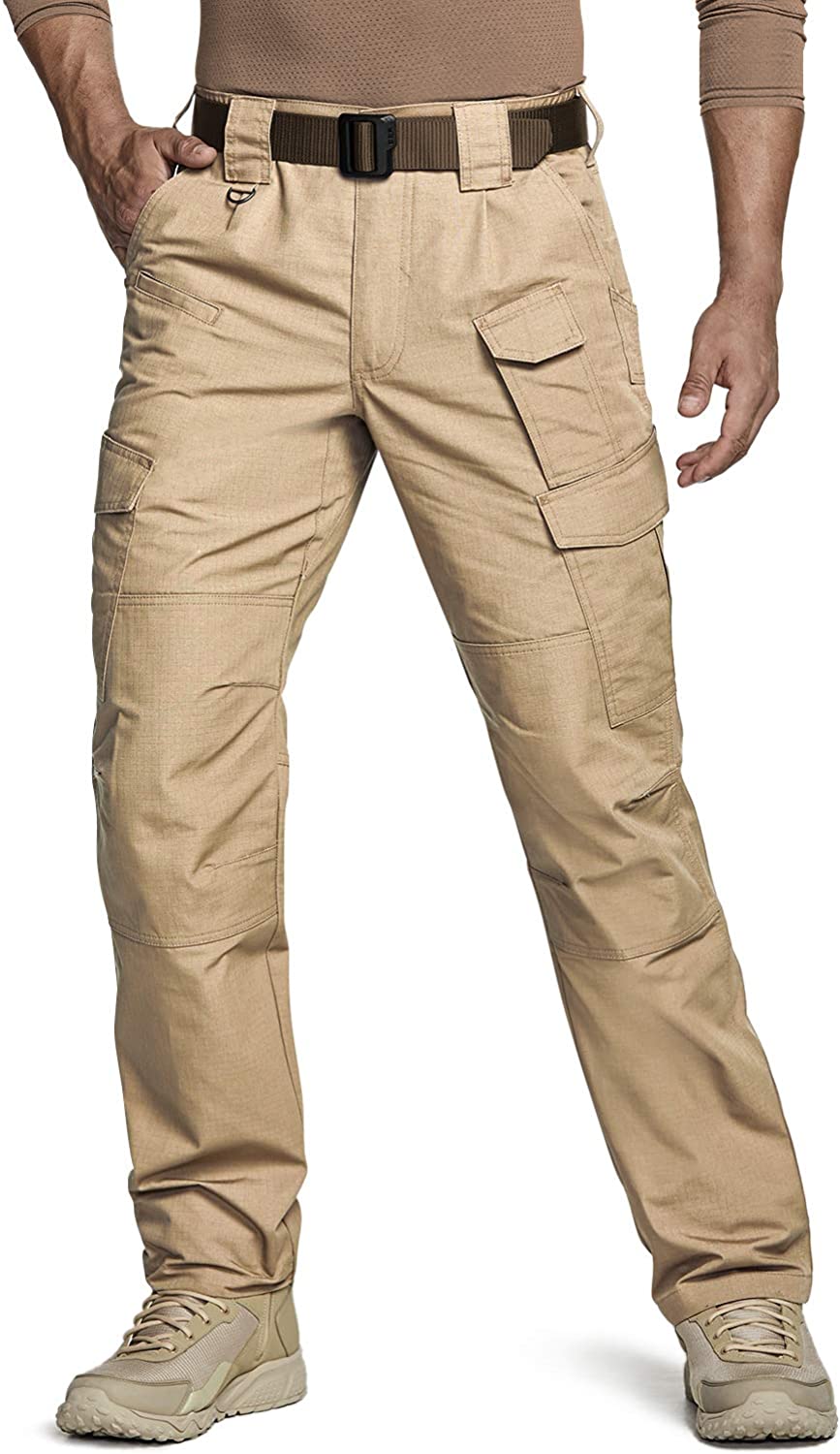 Outdoor Apparel Lightweight EDC Hiking Work Pants Water Repellent Ripstop Cargo Pants CQR Mens Tactical Pants 