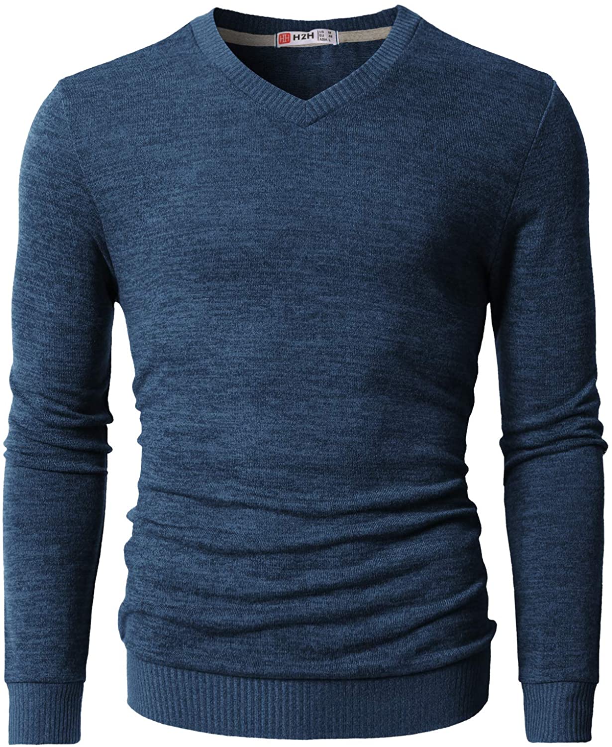 H2H Mens Casual Slim Fit Pullover Sweaters Knitted Tops Lightweight