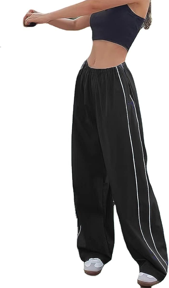 XPONNI Track Pants Women Baggy Pants Y2k Pants Parachute Pants for