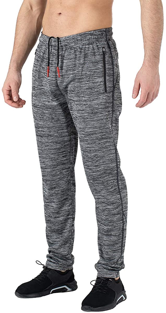 Gopune Men's Gym Jogger Pants Casual Workout Track Pants Running Sweatpants with Zipper Pockets