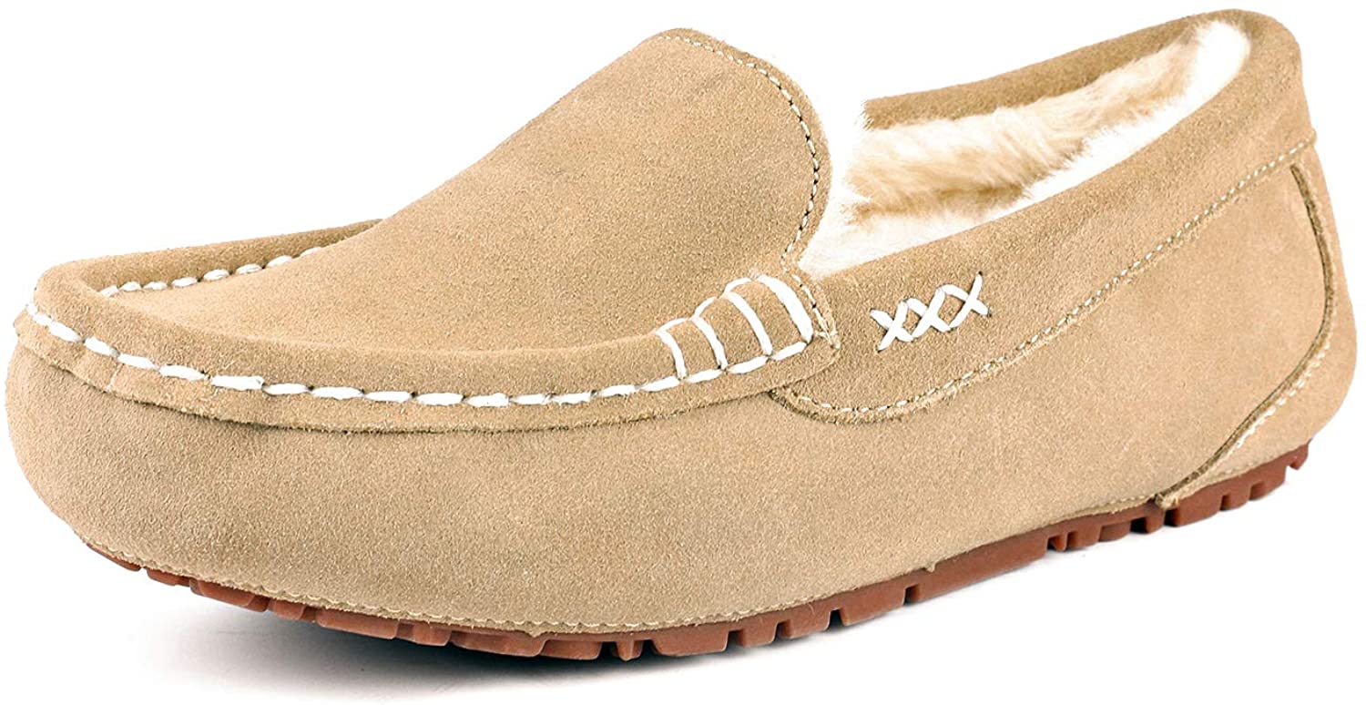 DREAM PAIRS Womens Faux Fur Moccasin Slippers 