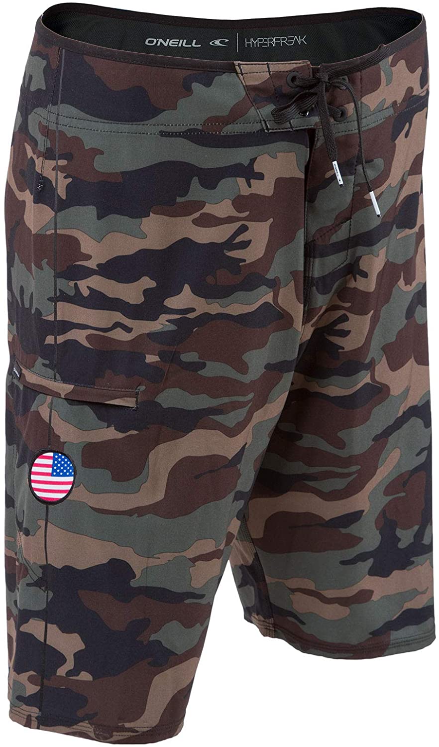 ONeill GI Jack Patriotic Hyperfreak Boardshorts With American Flag Patch 