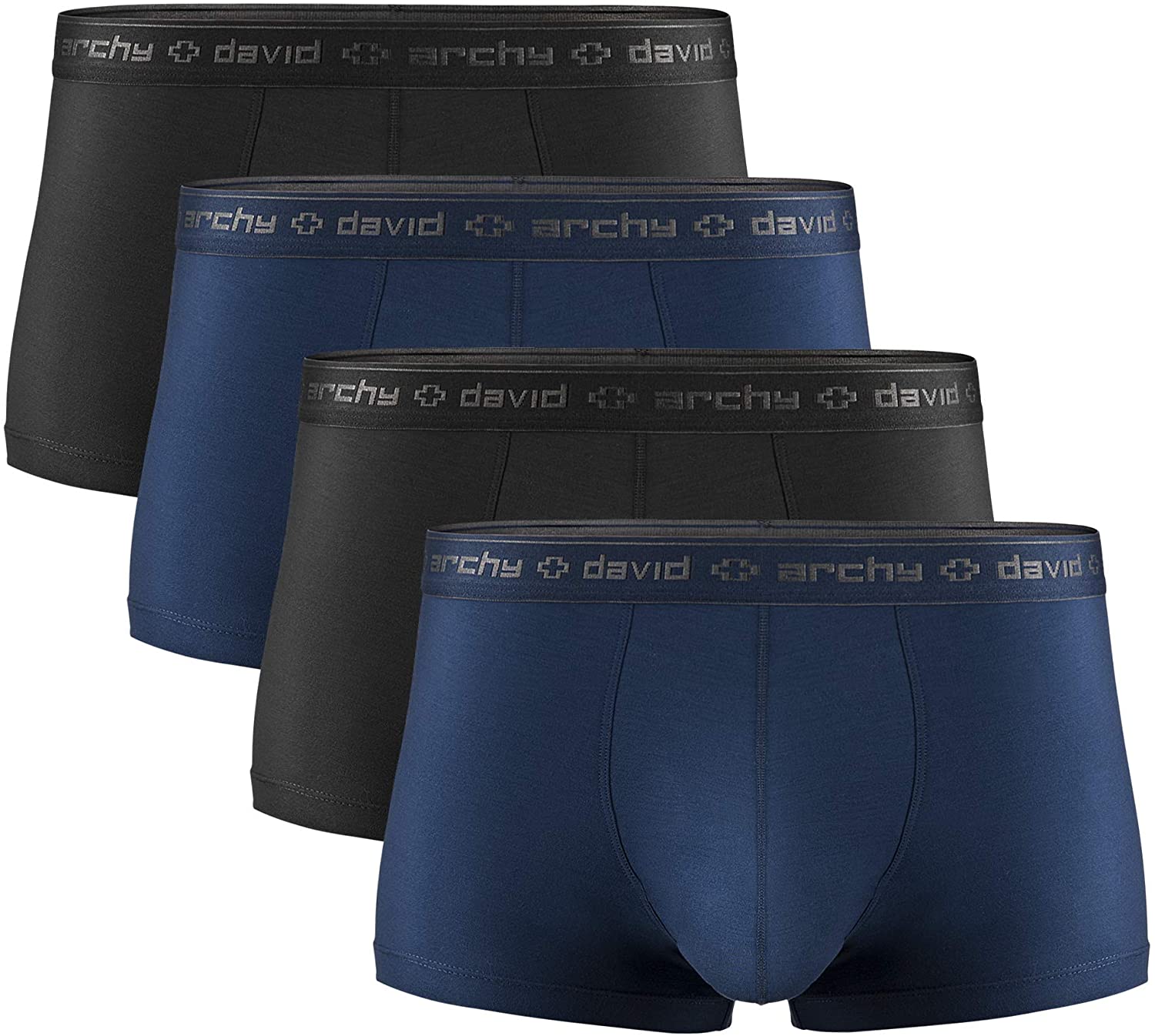 DAVID ARCHY Men's Dual Pouch Underwear Micro Modal Trunks Separate Pouches  with Fly 4 Pack - - XXL - ShopStyle Boxers