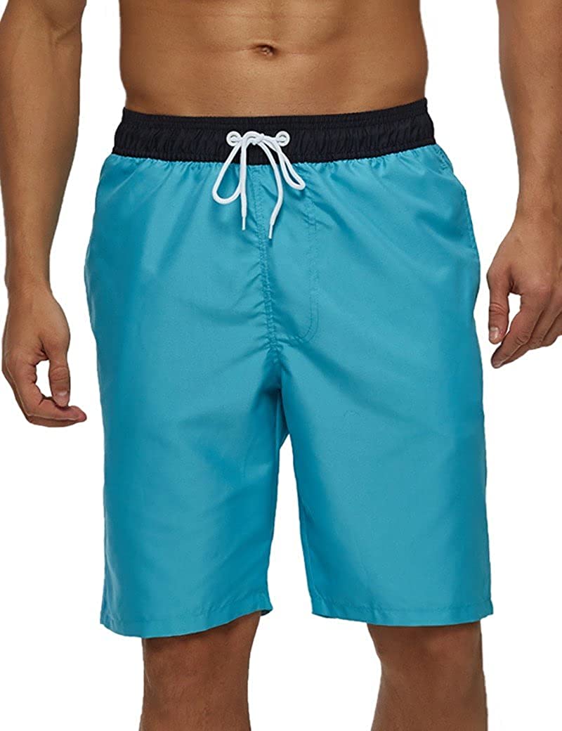 SILKWORLD Mens Swim Shorts Quick Dry Athletic Swimwear Bathing Suit with Liner