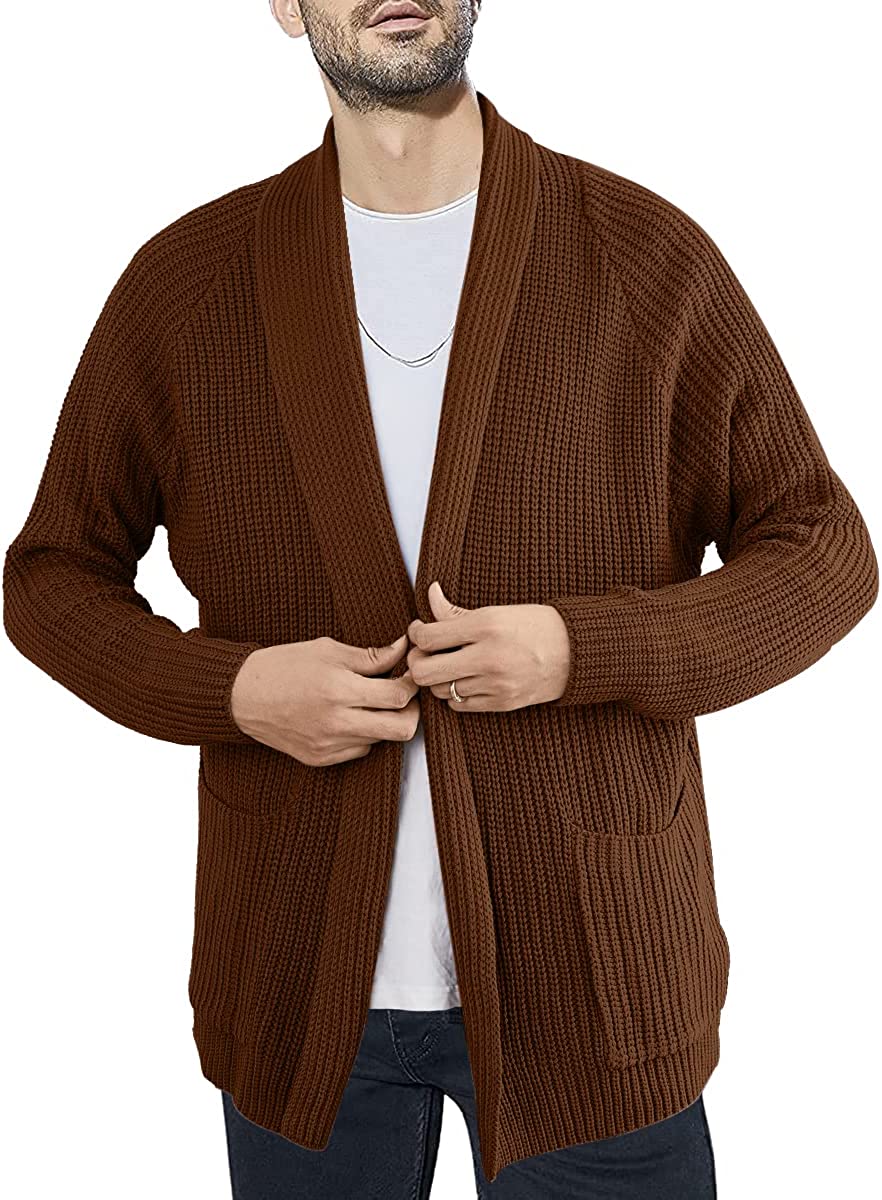 Louis Vuitton Zip-Up Shawl Collar Cardigan BROWN. Size L0