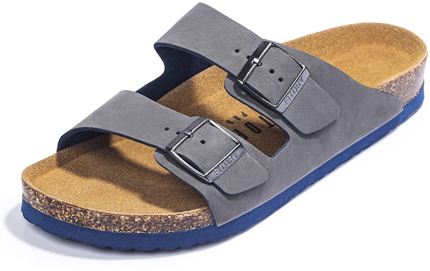 FITORY Mens Sandals Arch Support Slides with Two Adjustable Buckle Straps  Size 13 Brown : : Fashion