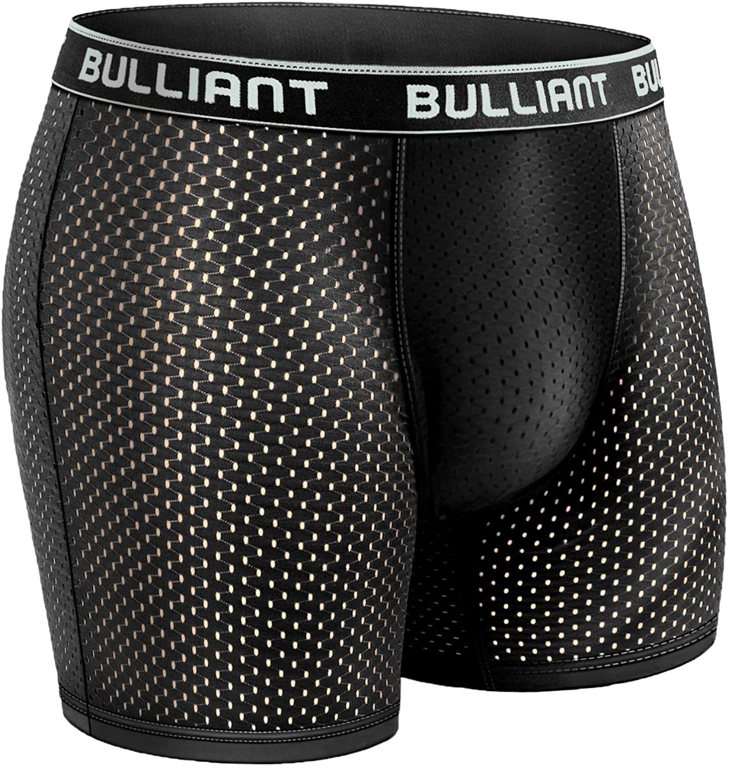 Mens Boxer Briefs 3Pack,Bulliant Mesh Breathable Pouch Underwear Cool Comfort No Fly for Men