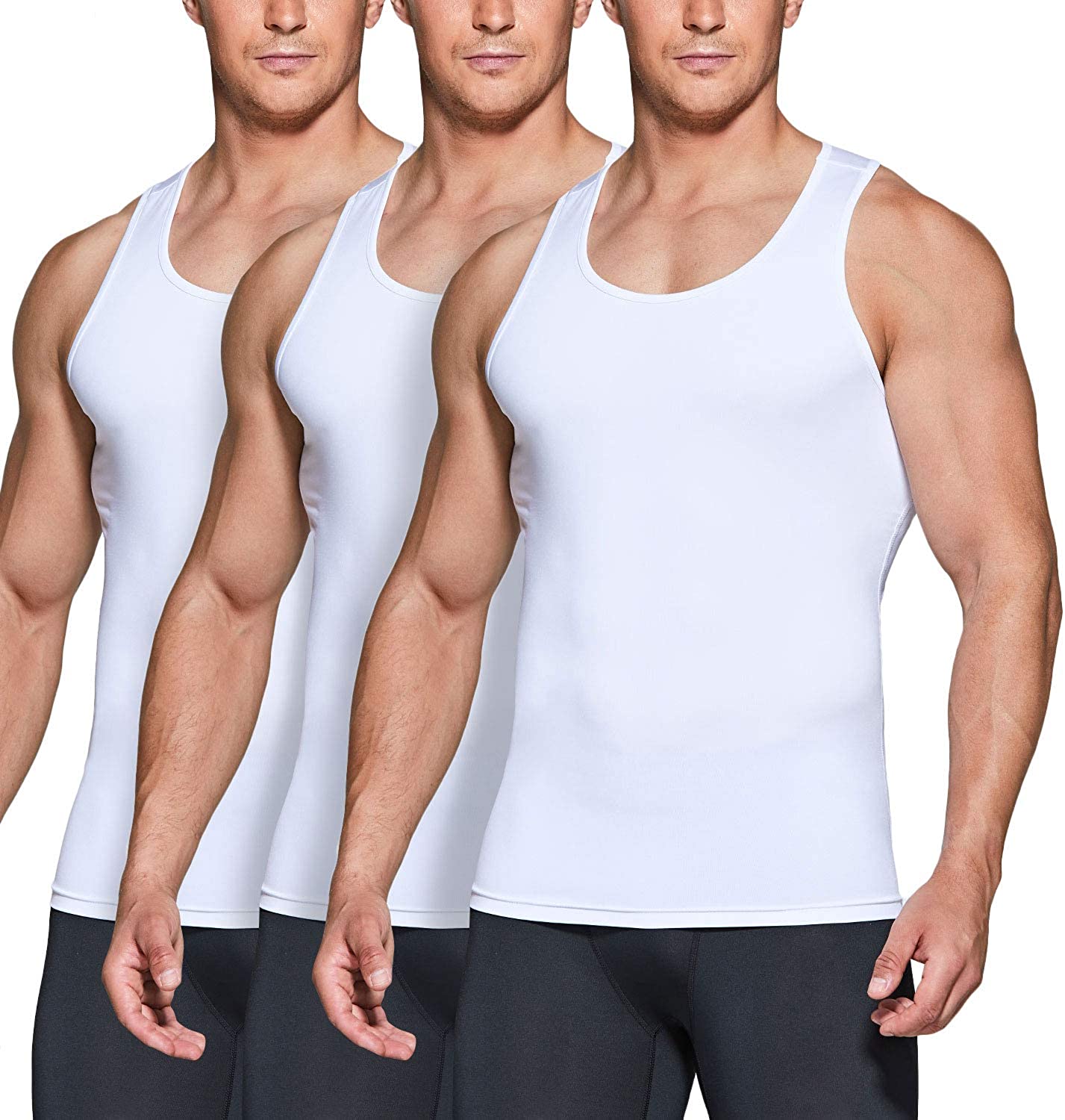 Details about   TSLA 1 or 3 Pack Men's Athletic Compression Sleeveless Tank Top Cool Dry Sports 