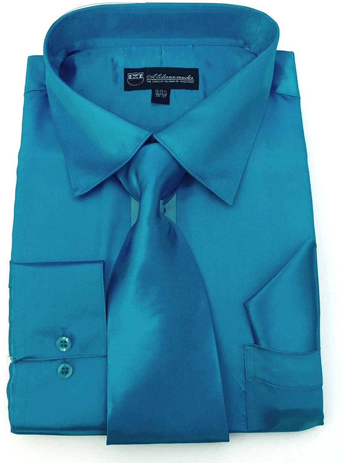 14829円 割り引き Milano Modaサテンクラシックドレスシャツwith Tie ハンカチsg08 パープル