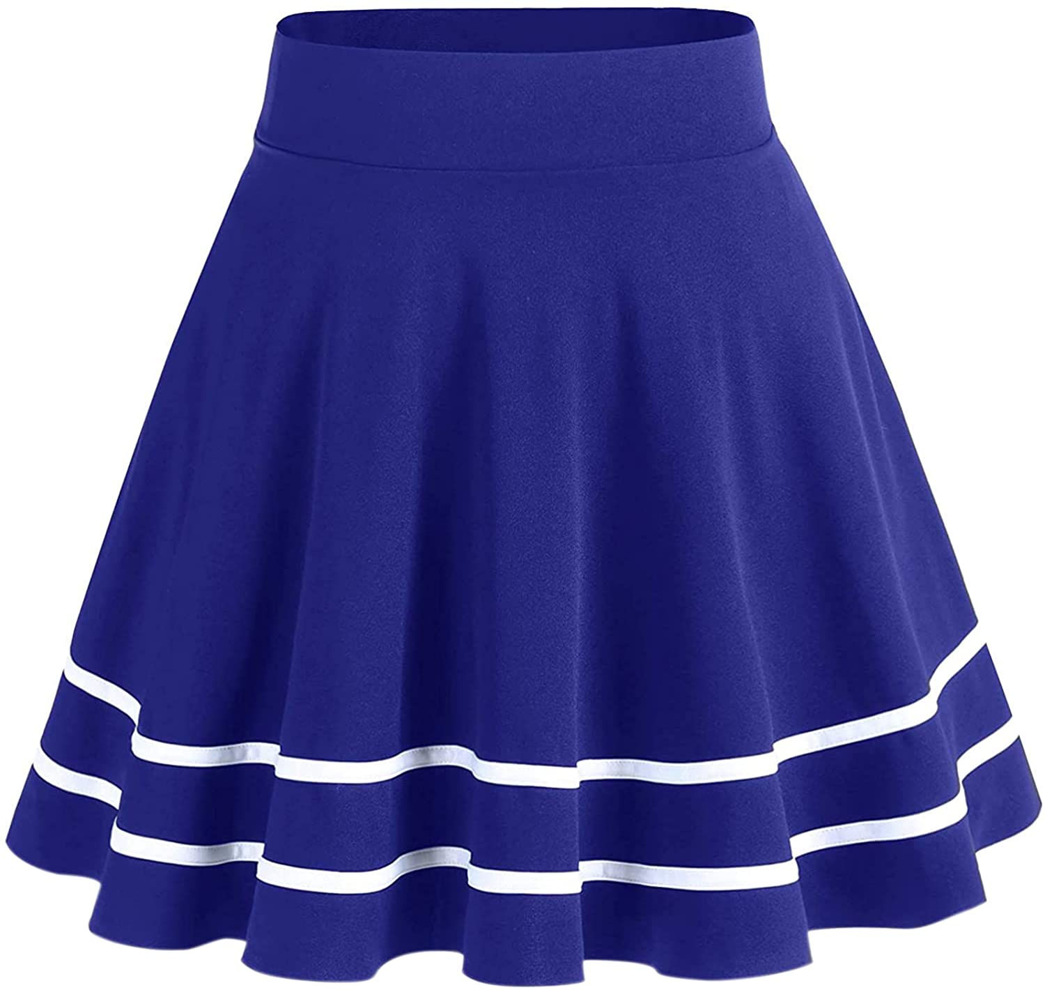 DRESSTELLS Skirt for Women Mini Skater Skirts Versatile A-line Basic  Stretchy Flared Casual Pleated Skirt