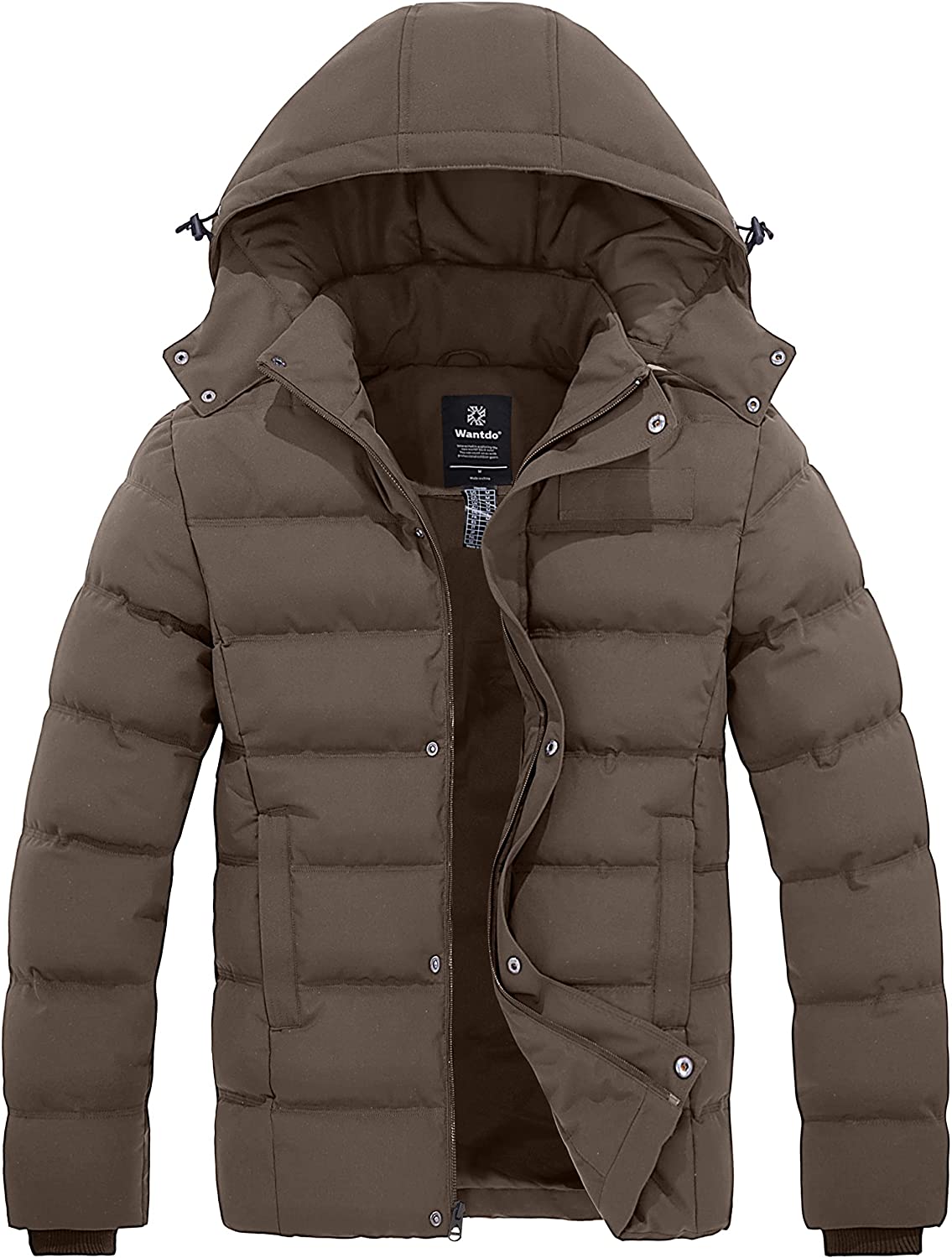 wantdo Men's Winter Jacket Thicken Winter Coat Warm Puffer Jacket with Fur  Hood