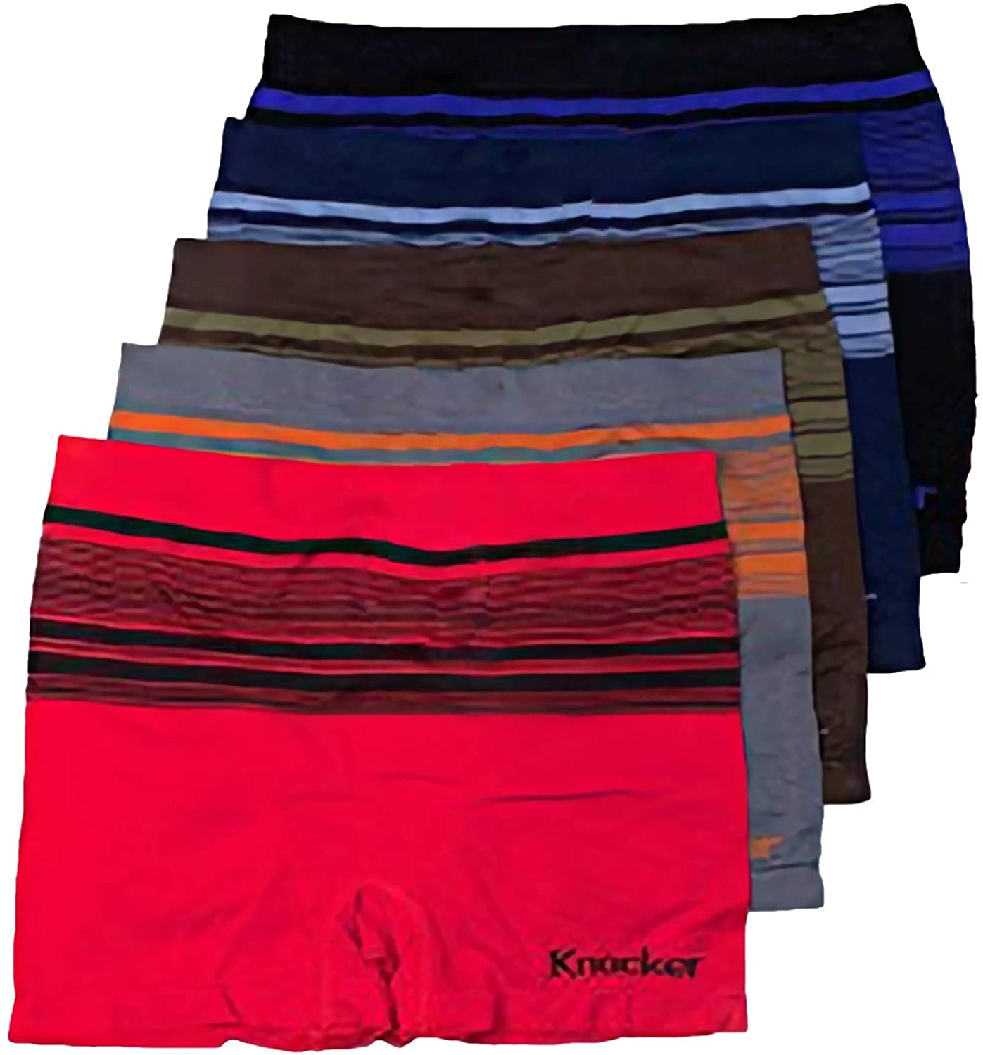 Knocker 6 pk Men`s Seamless Athletic Compression Boxer Briefs