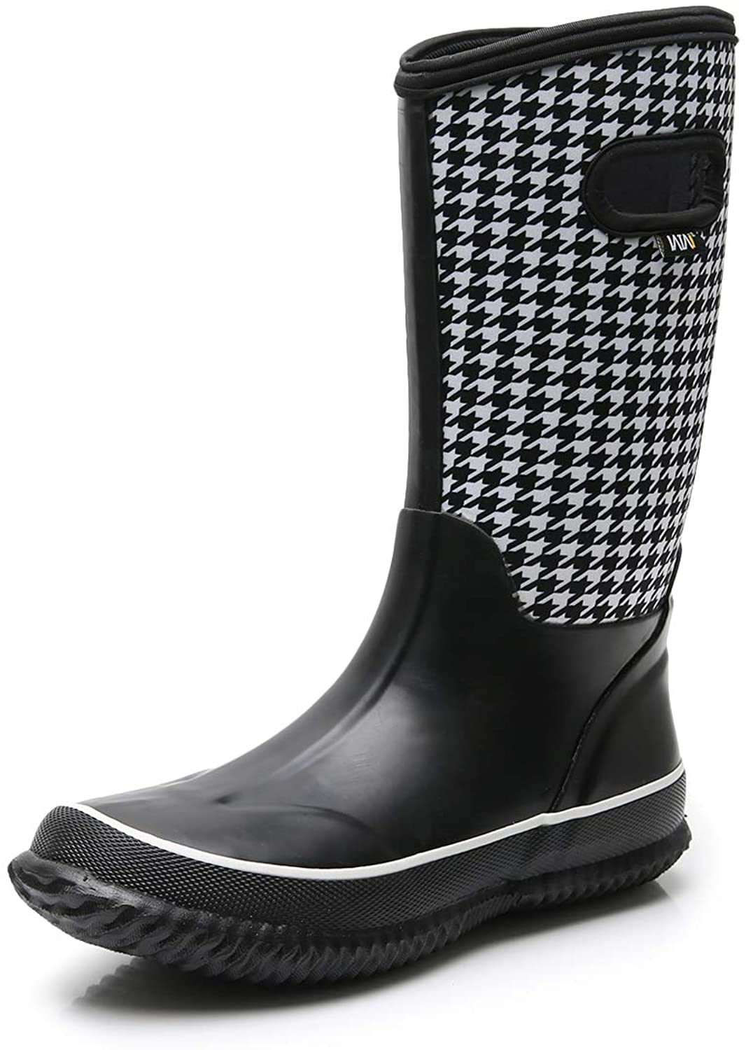WTW Womens Rubber Neoprene Snow Boots Winter Warm Waterproof Insulated Barn Rain Boots for Ladies 