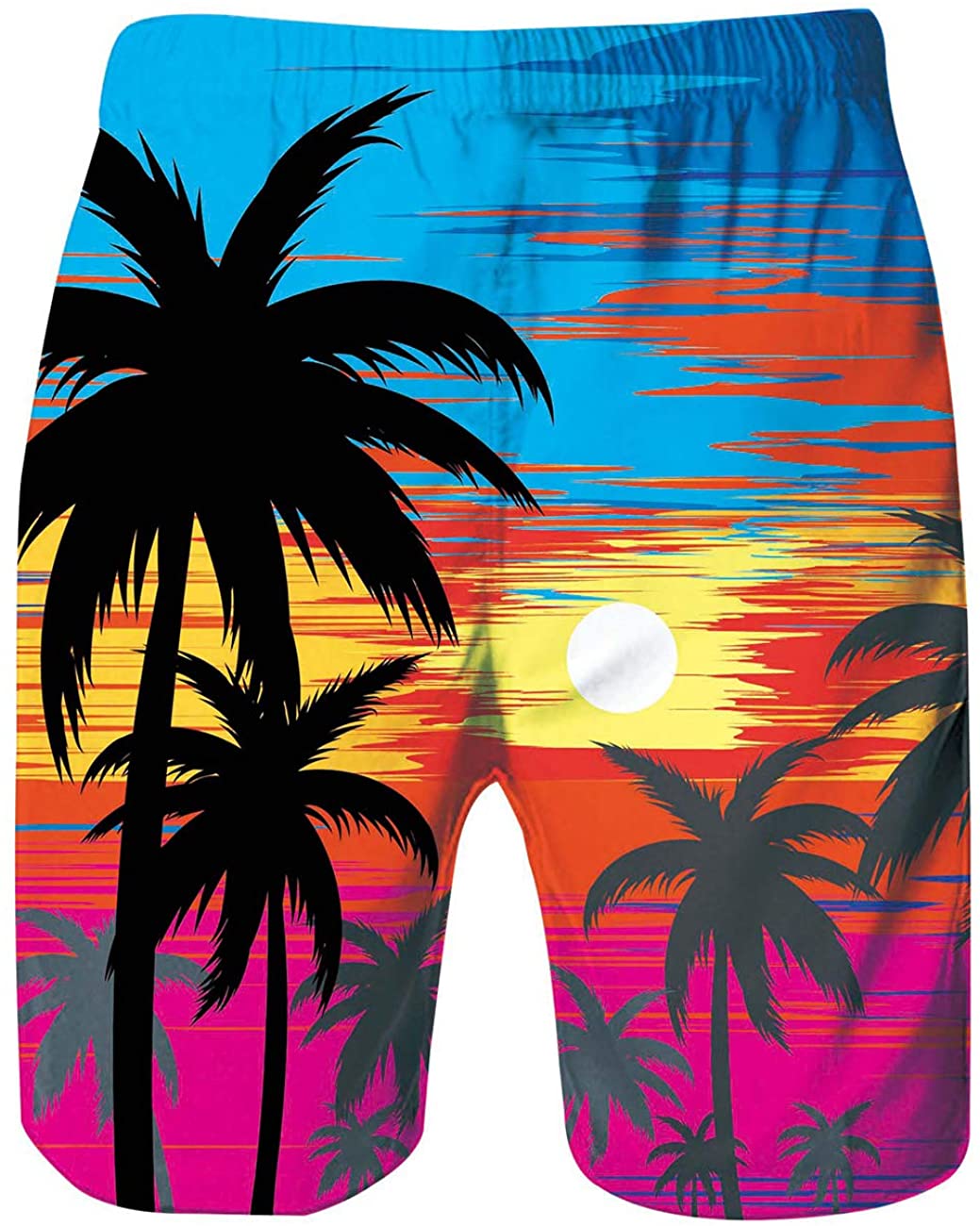 Men's Swim Trunks Quick-Dry Swim Shorts Hawaiian Palm Tree Galaxy Print ...