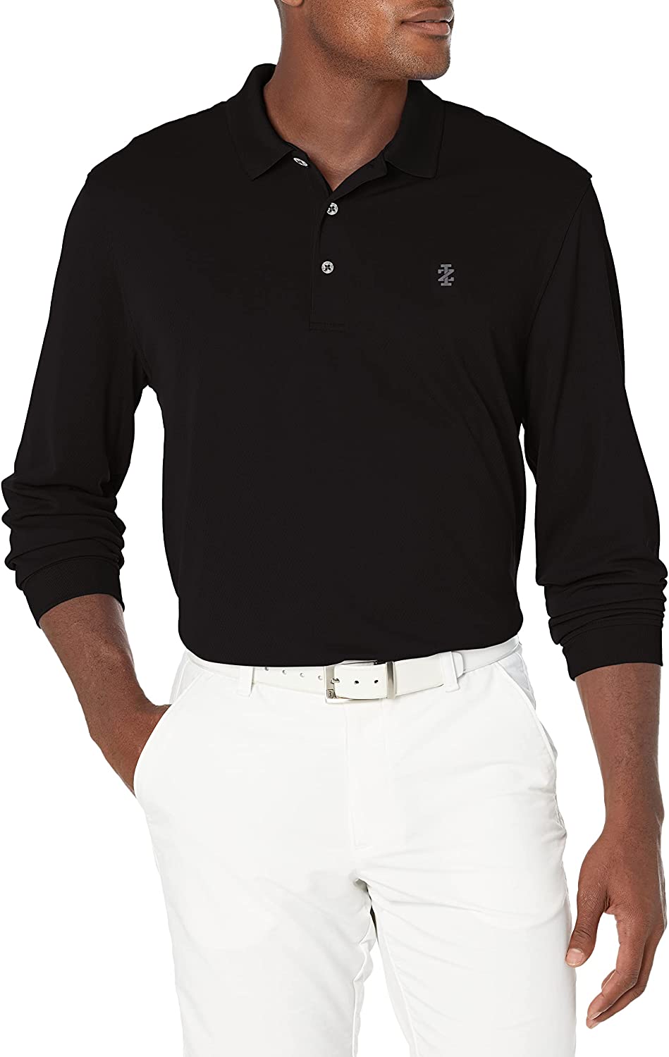 RTRDE Long Sleeve Shirts for Men, Golf Shirts Mens Tall Polo Shirts Shirts  White Men's Lapel Printed Casual Top Loose Sports Shirt Shirt Big and Shirts  Men (M, Black)