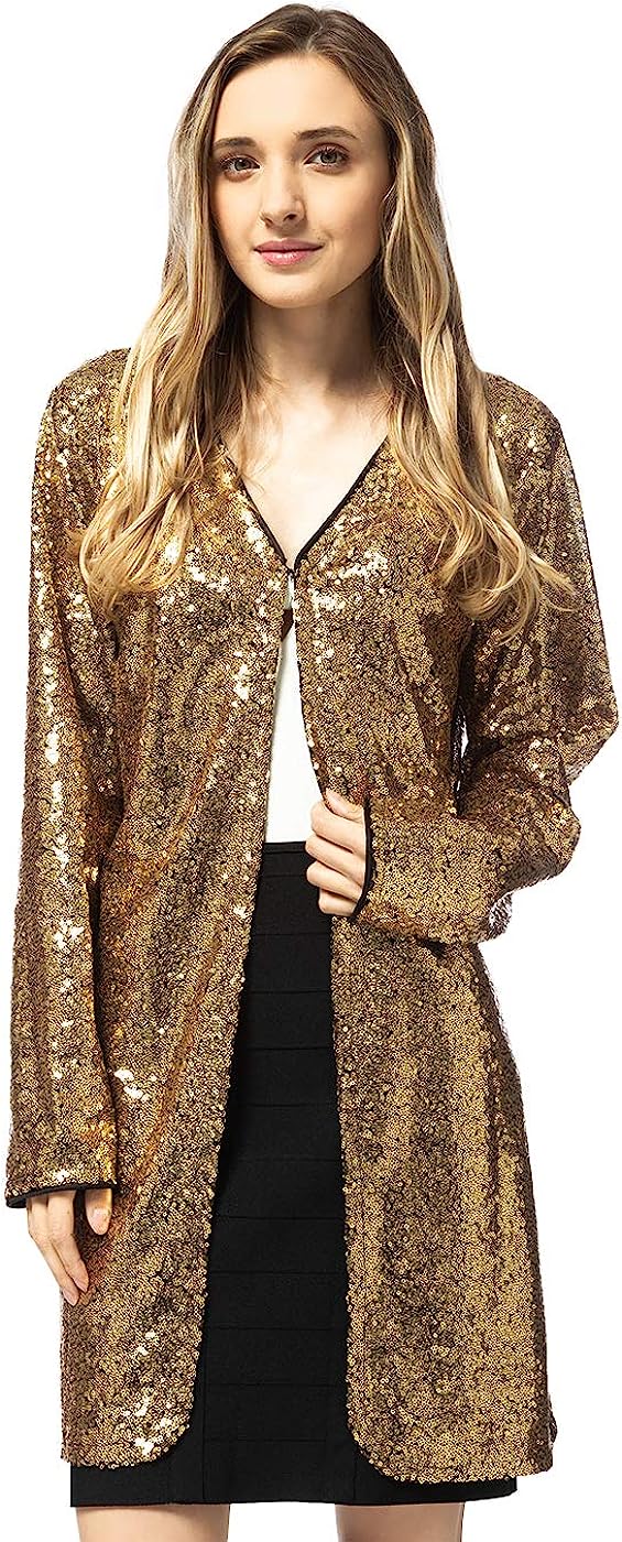 Anna-Kaci Women's Sequin Jacket Cardigan Top Party Cocktail Outerwear Coat  : : Clothing, Shoes & Accessories