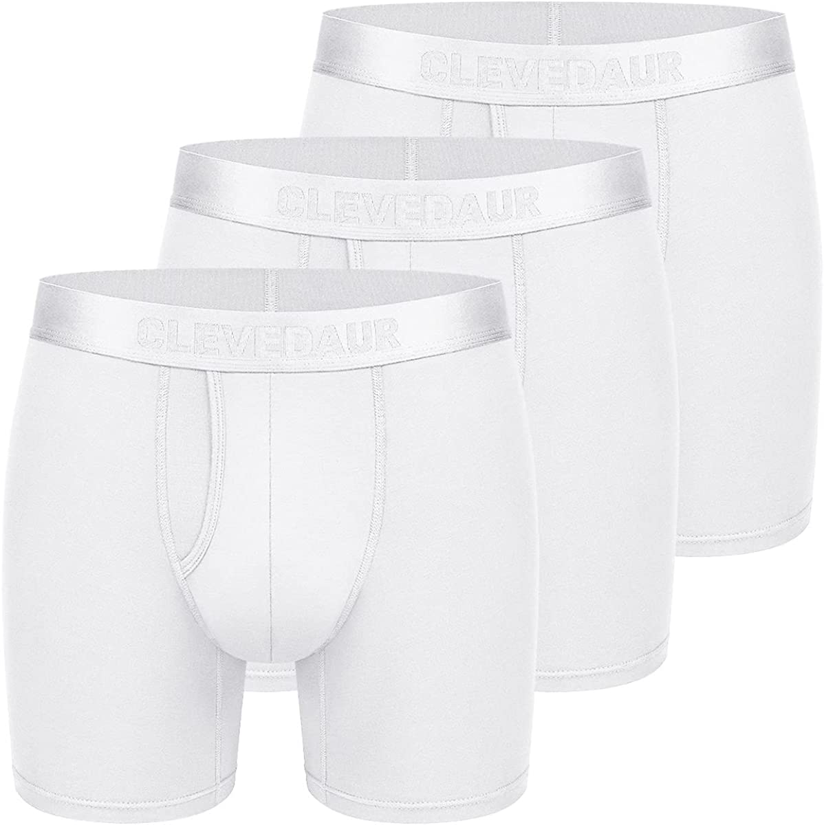 CLEVEDAUR Men's Underwear 6 Inches Micro Modal Mens Boxer Briefs