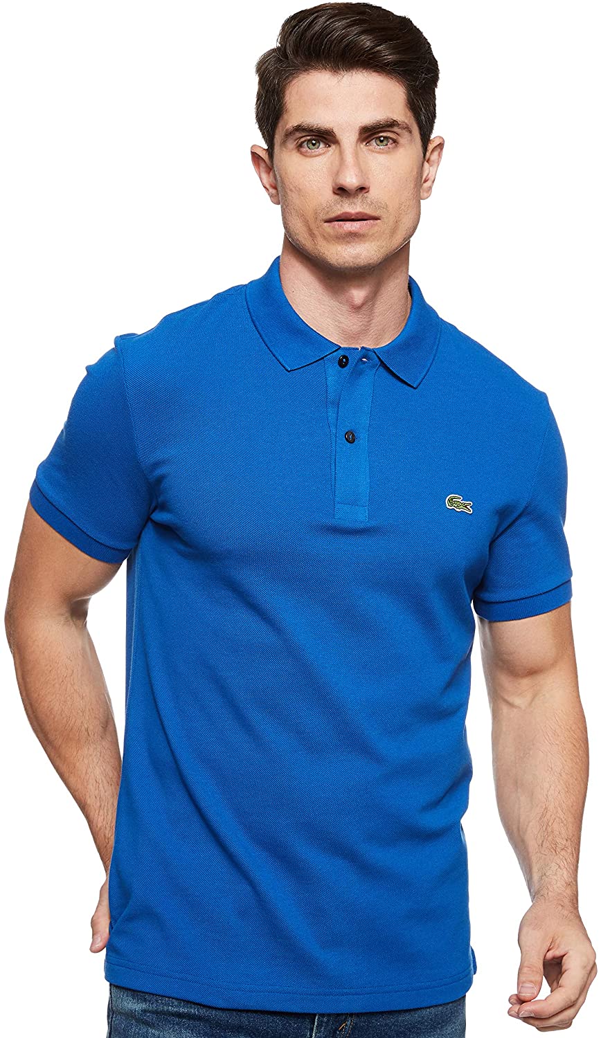 lacoste mens classic pique slim fit short sleeve polo shirt